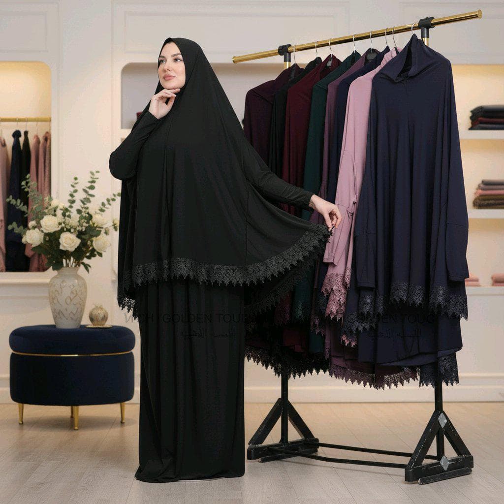 Women's Prayer Dress 2 Pieces with long sleeves Plain colors same colors tassels.