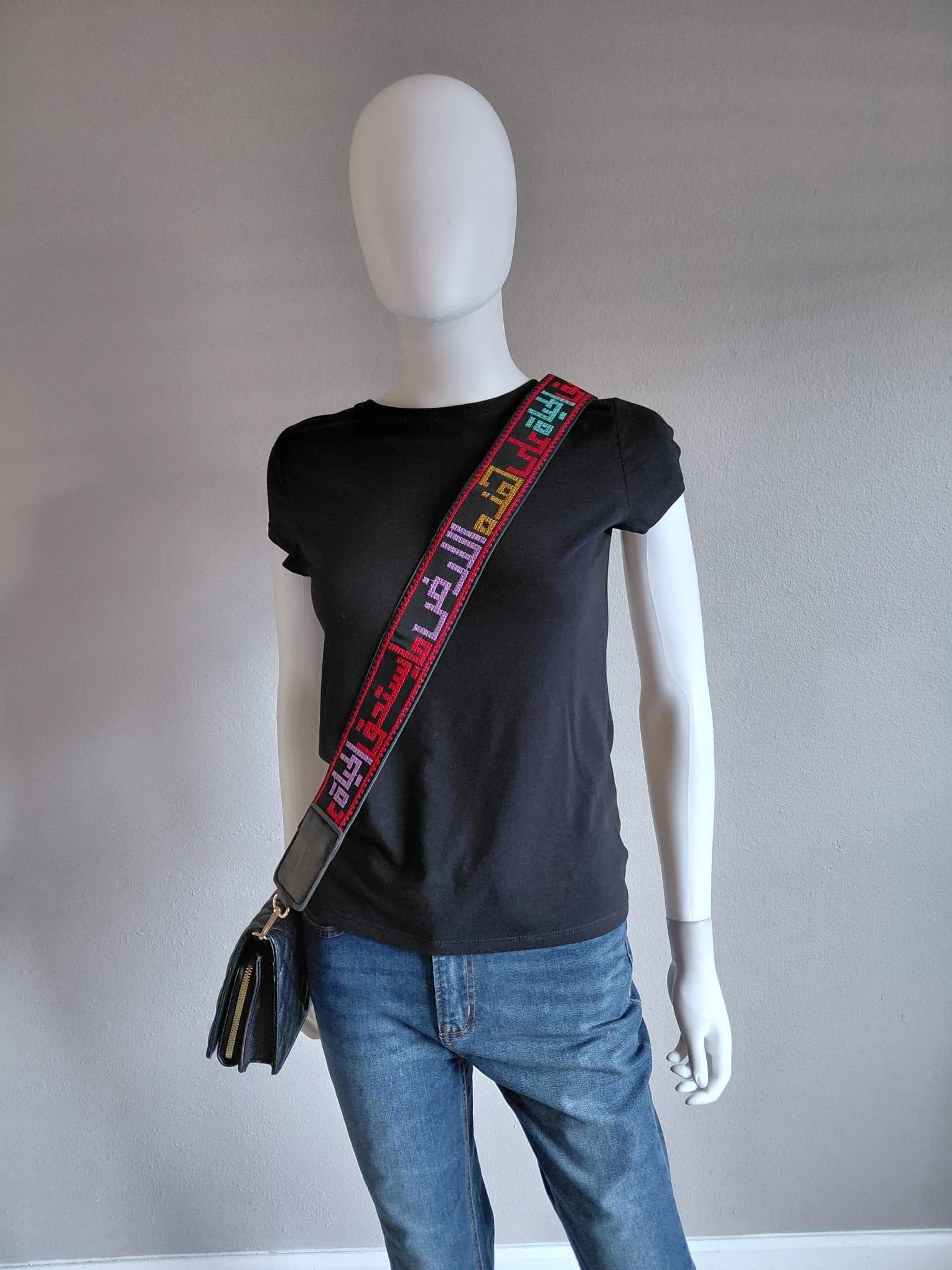 Palestinian Embroidered Tatreez Bag Belt Only Arabic Poem for Mahmoud Darwish Not Printed. - image 4