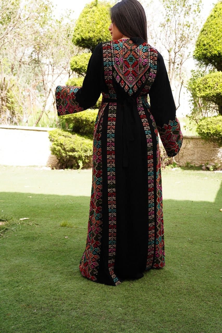 Palestinian Thobe Tatreez Embroidery Front and Back Six Strips - image 5