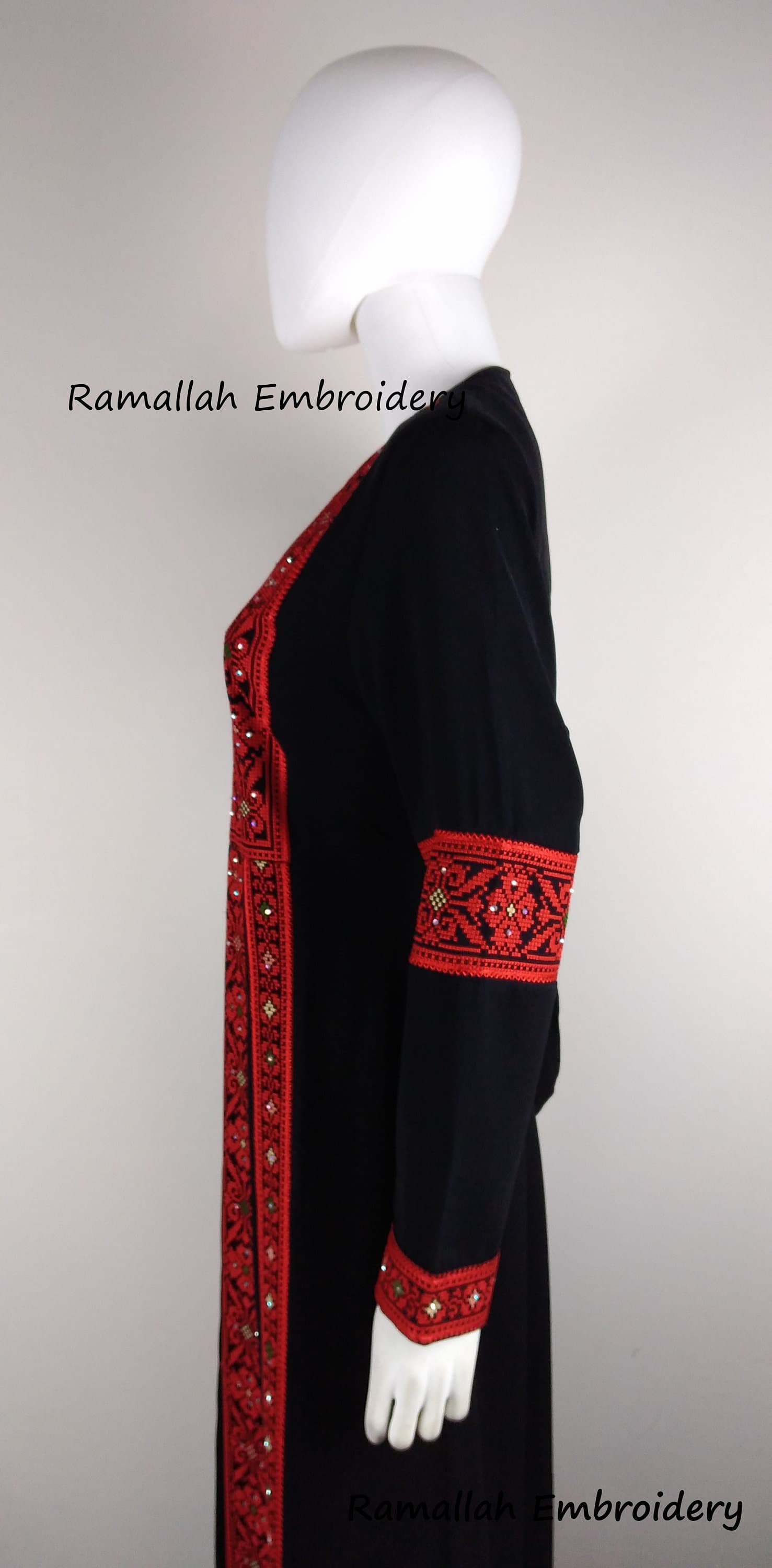 Palestinian Thobe Thob Embroidery Tatreez Red Sanabel - image 4