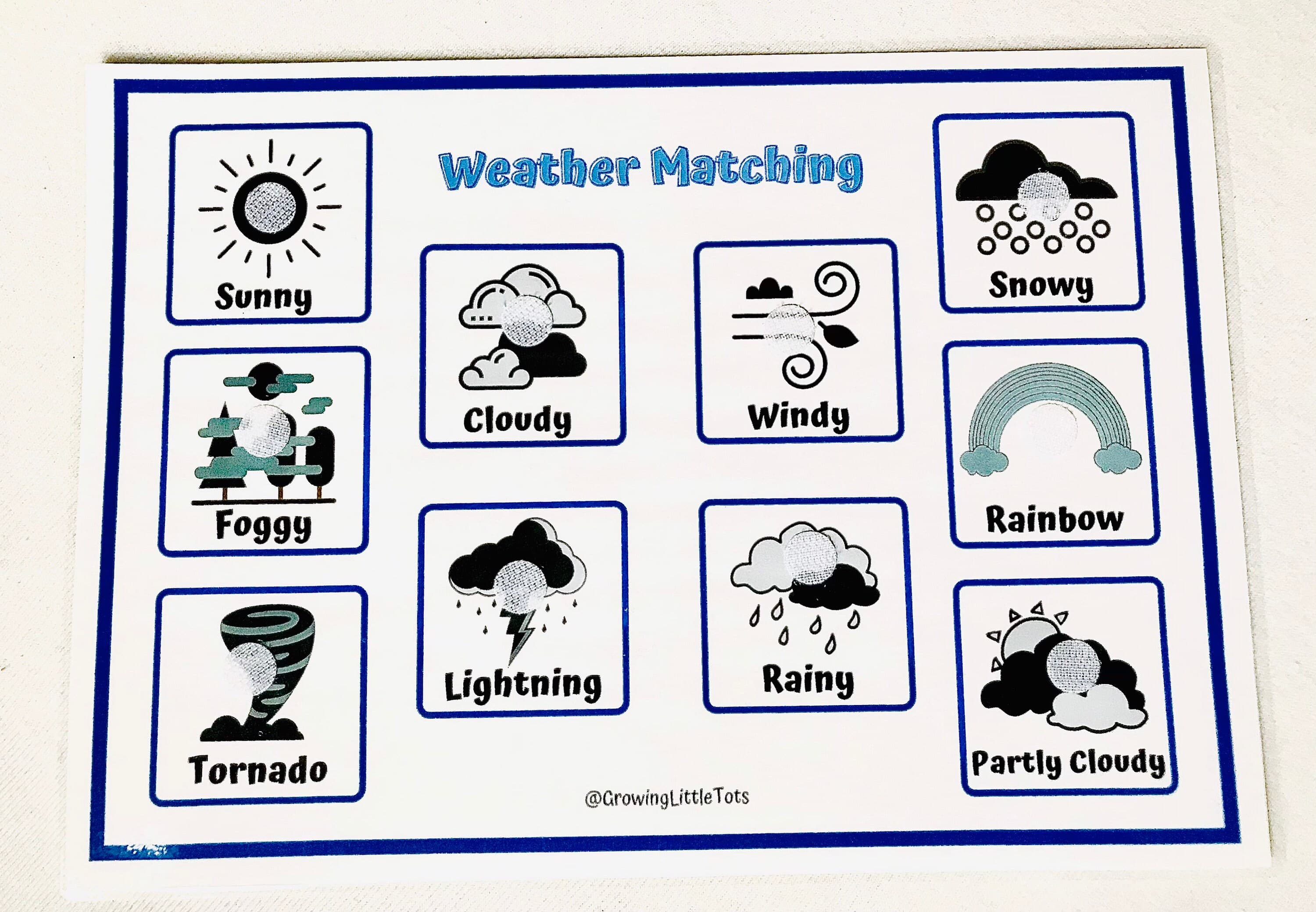 Weather Matching Activity: Preschool Learning Binder (PDF) - image 5