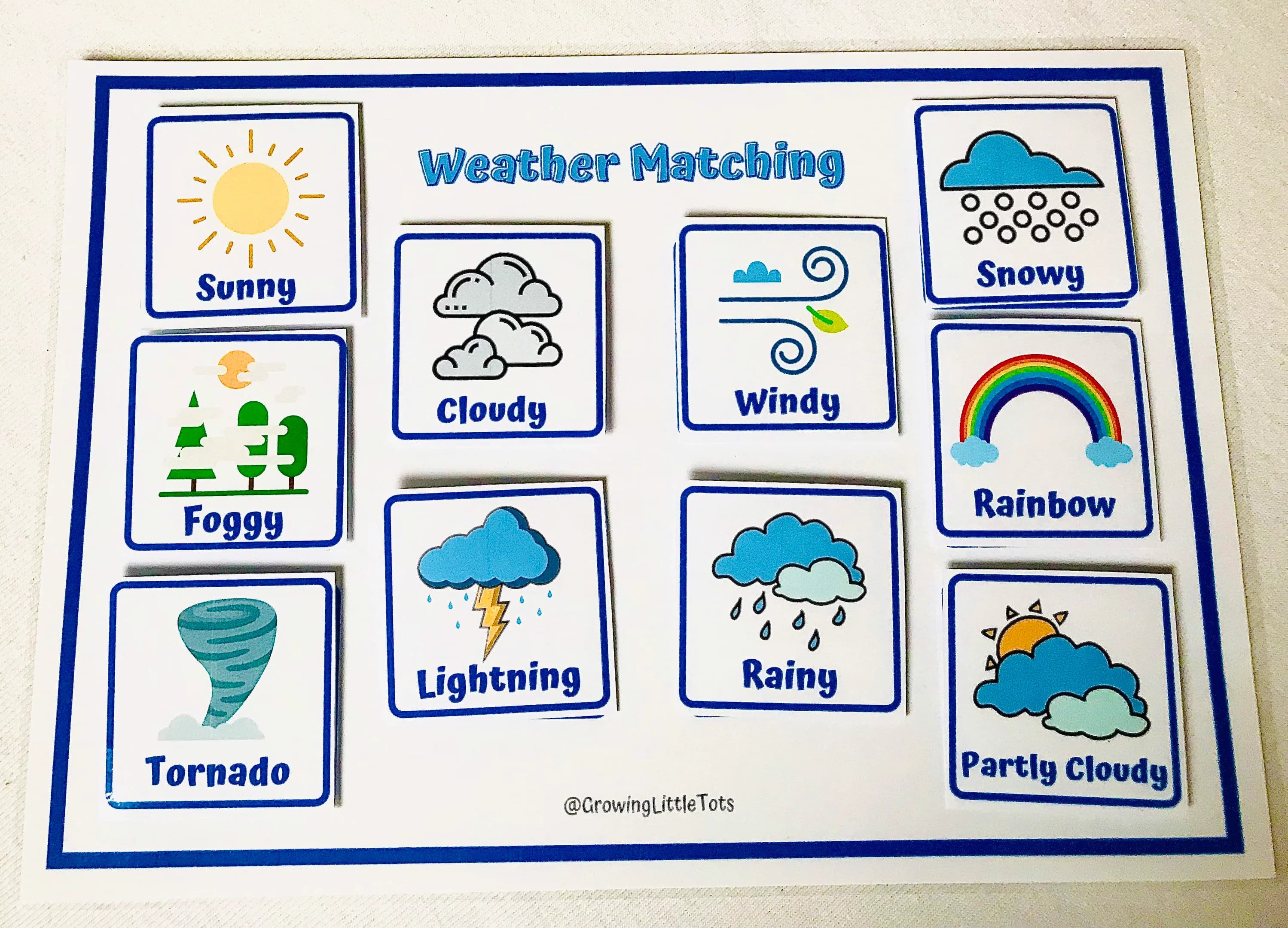 Weather Matching Activity: Preschool Learning Binder (PDF) - image 2