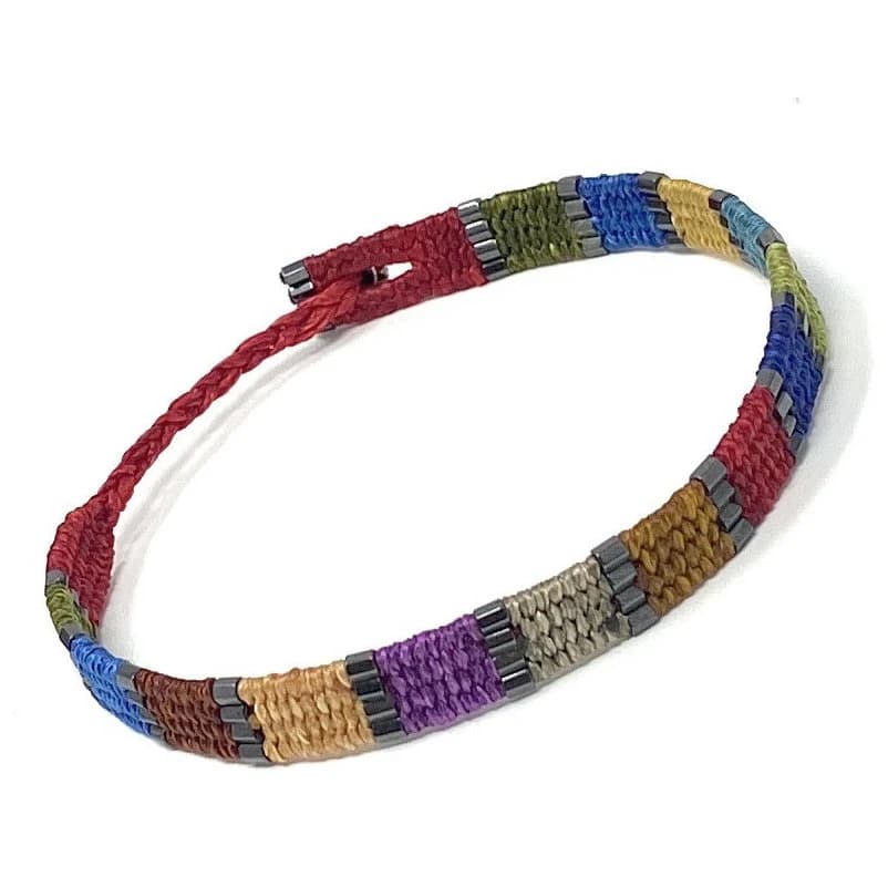 Sterling Silver Beaded Women Unique Bracelets | Handmade Knitted Customize Bracelet | Unique Weave Gemstone Bracelet | Fathers Day Gifts - image 3