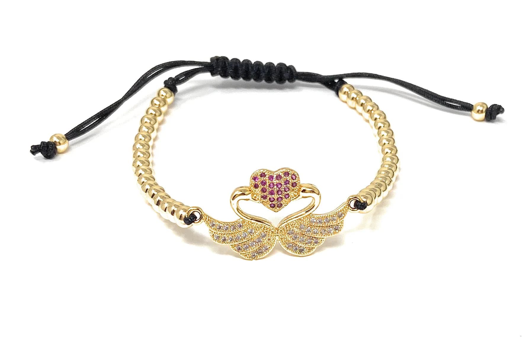Cubic Zirconia Two Swans Fashion Bracelet | Pave Swan & Heart Adjustable Bracelet | 14K Gold Filled Dainty Link Bracelet | Double Swan Charm - image 4