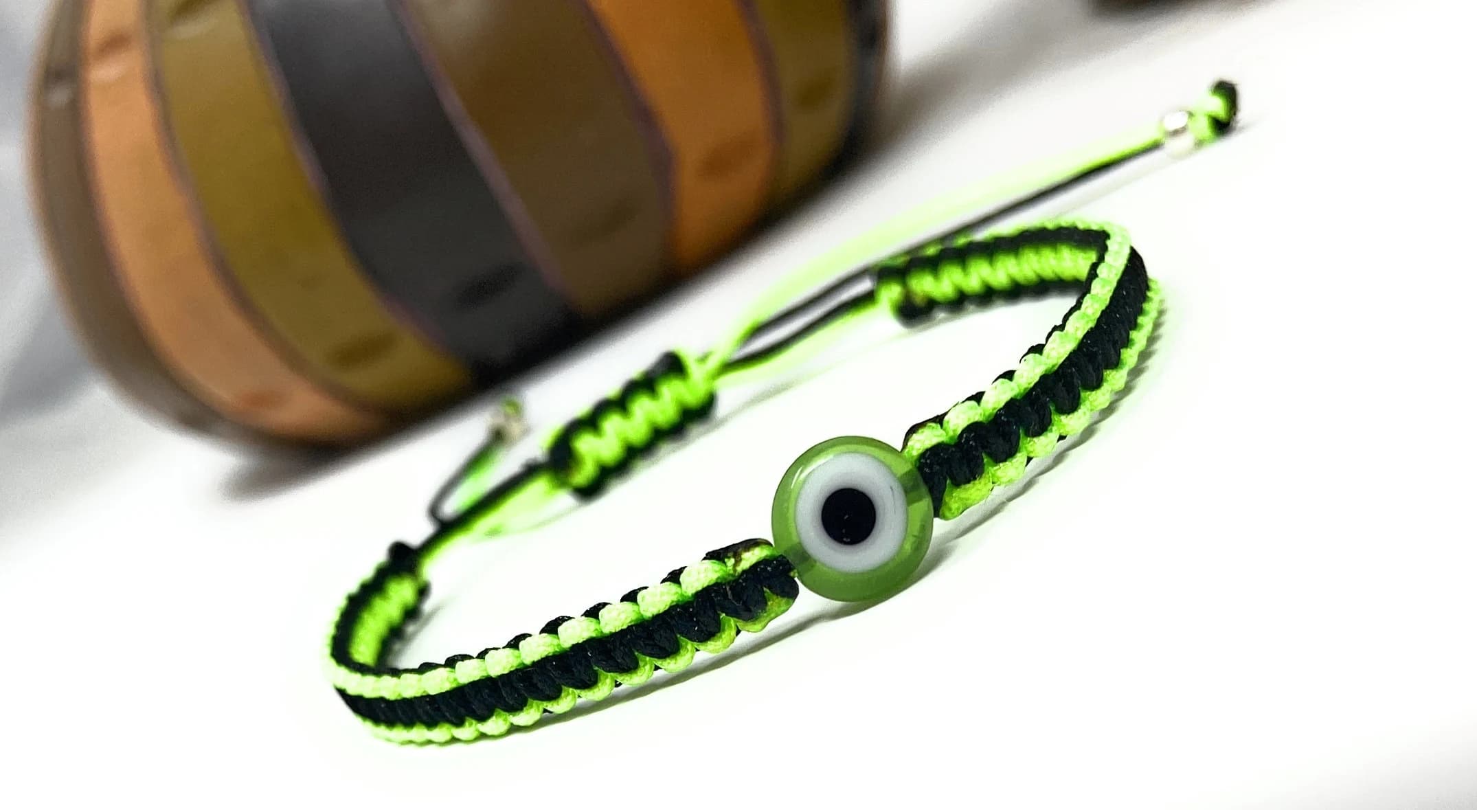 Minecraft Green Evil Eye Bracelet Kids | Green Evil Eye Bracelet | Protection Bracelet | Adjustable Good Luck Bracelet for Children - image 4