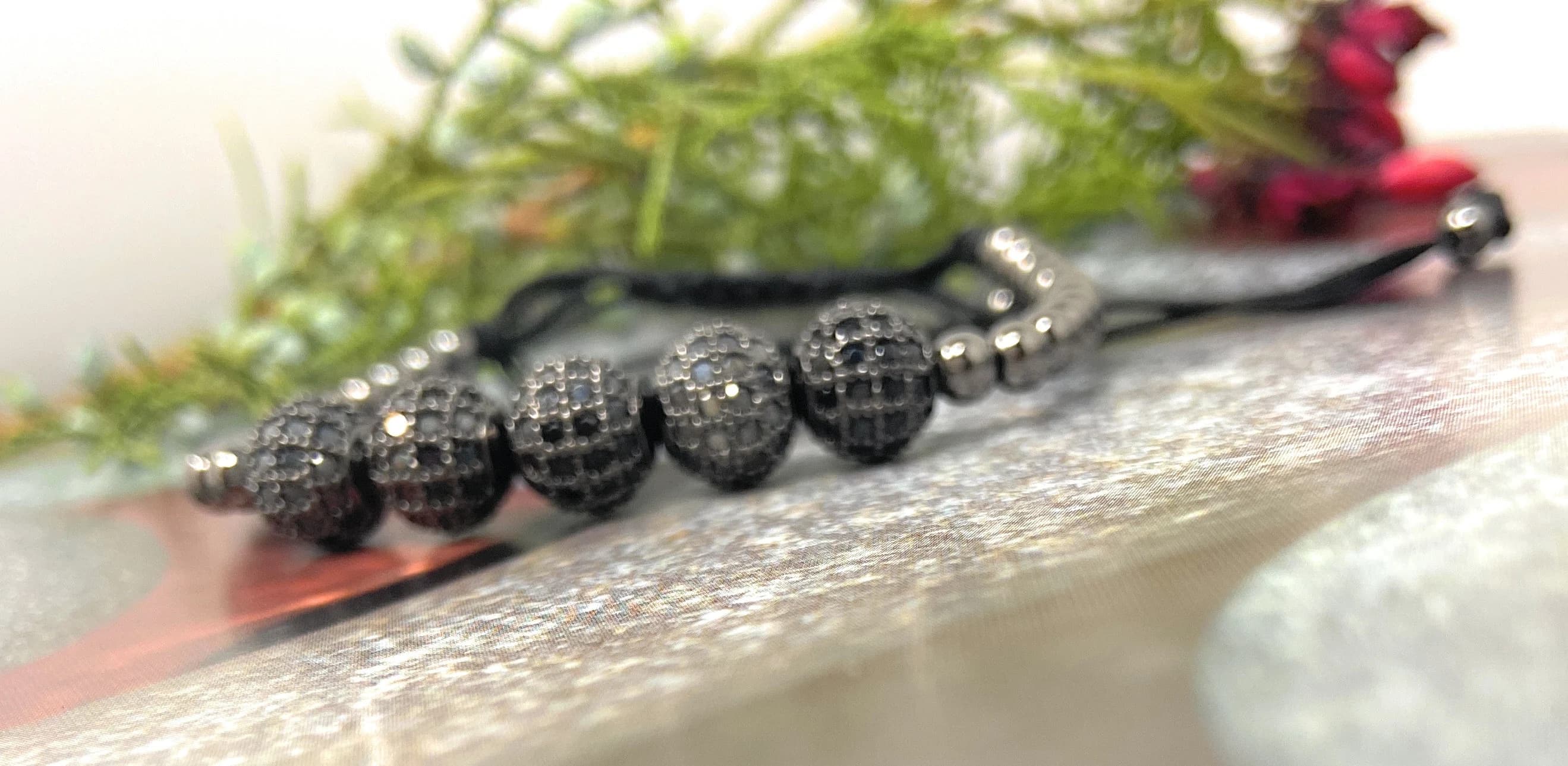 Cubic Zirconia Fashion Accessories Bracelet | Rose Gold Adjustable Pave Balls Bracelet | 14K Gold Ball Charm Bracelet | Fathers Day Gift - image 3