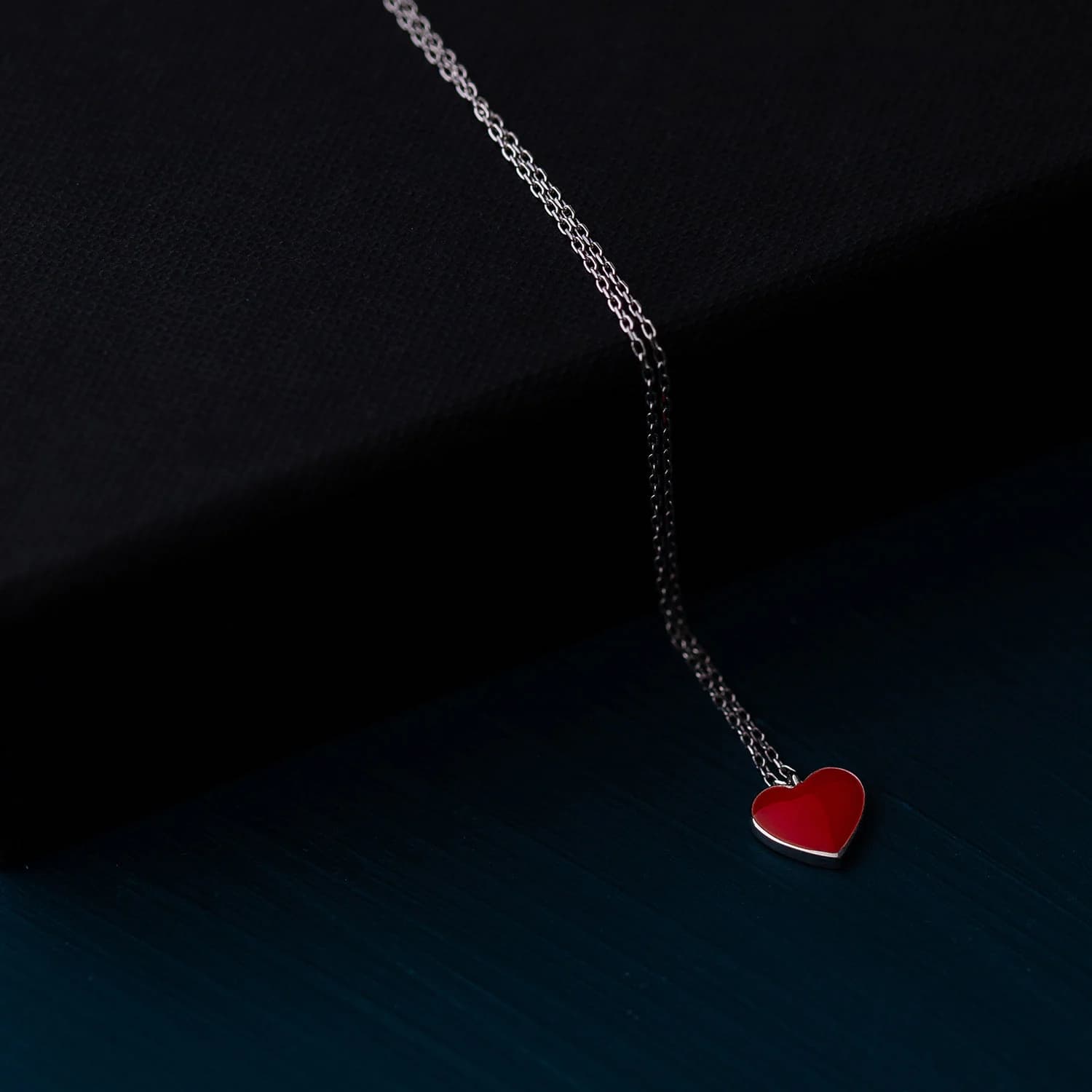 Sterling Silver Heart Necklace, Dainty Heart Necklace, Flower Girl Necklace, Gold Heart Charm, Enameled Heart, Red Heart, Love necklace - image 4
