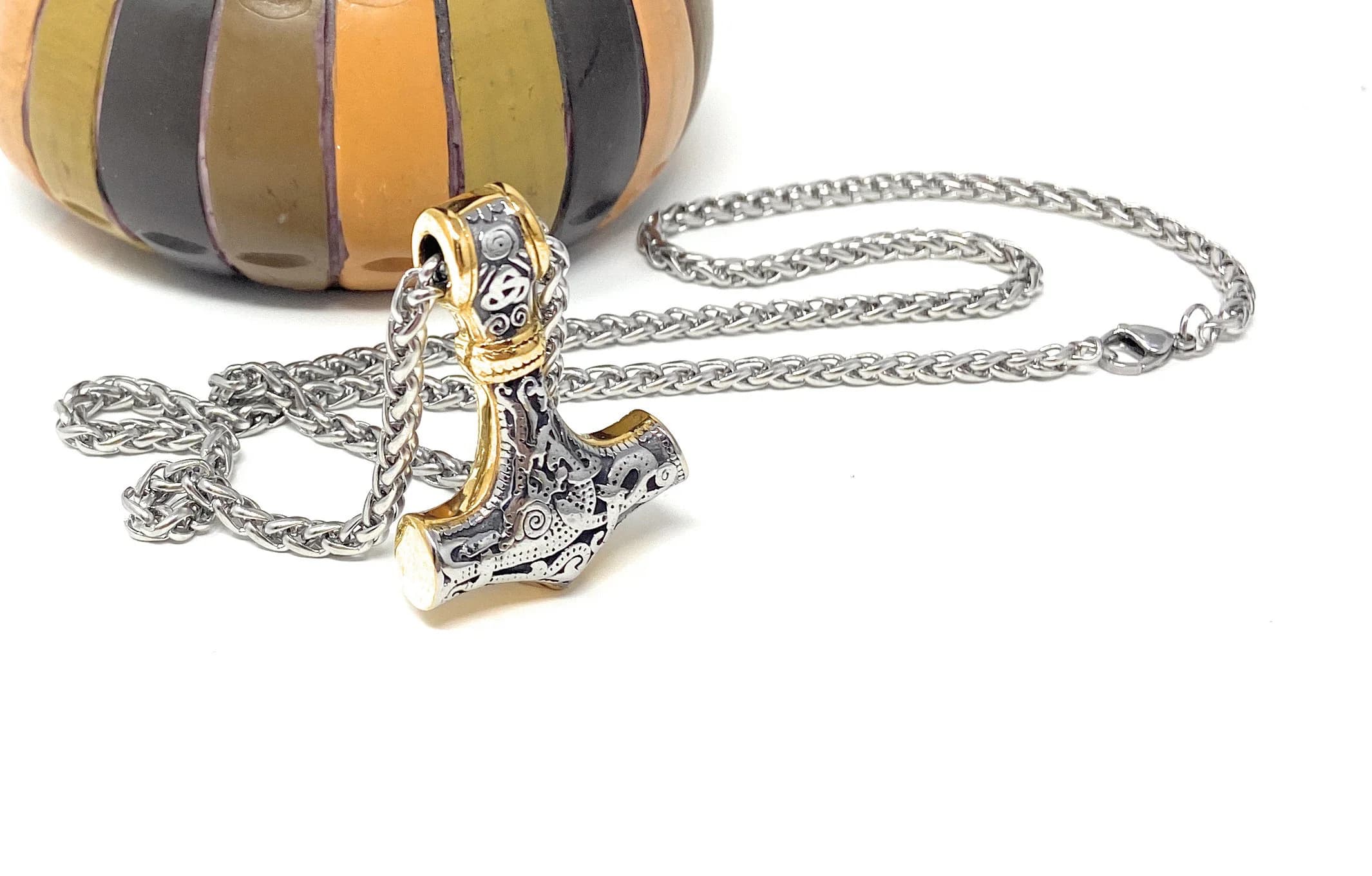 Thor's Hammer Pendant Viking Necklace | Mjolnir Necklace | Norse Amulet Hammer Pendant | Scandinavian Jewelry | Stainless Hammer of Thor