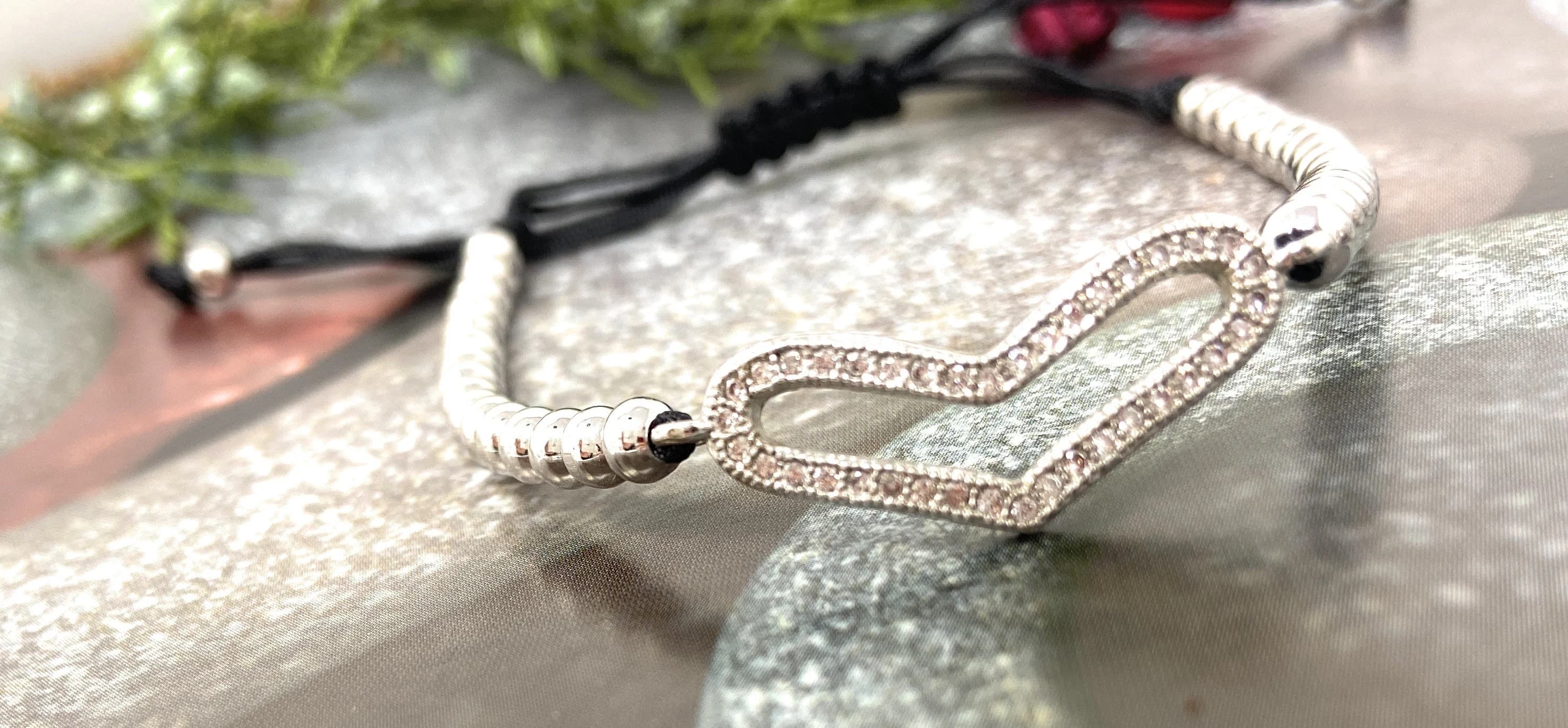 Cubic Zirconia Fashion Heart Bracelet | Micro Pave Adjustable Heart Charm | Dainty Heart Bracelet - image 3