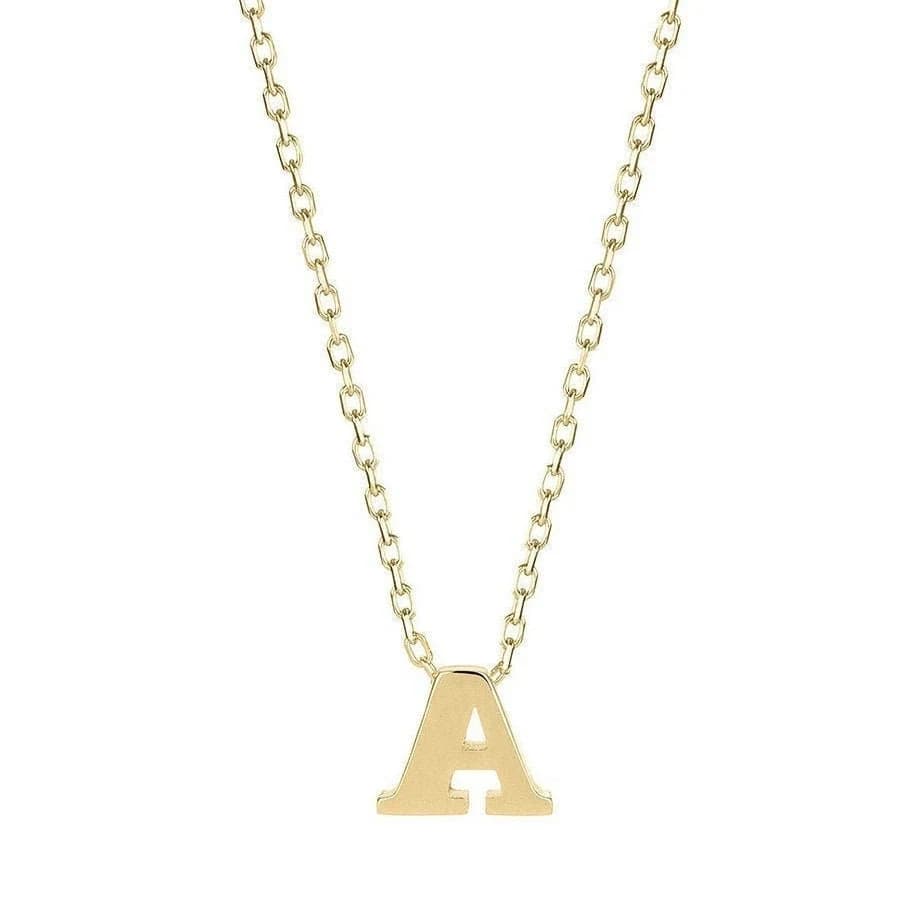 925 K Silver Initial Letter Necklaces, Gold Initial, Tiny Letter Necklaces, Minimalist Initial, Gift for Girls, Letter A B C J K M Necklaces