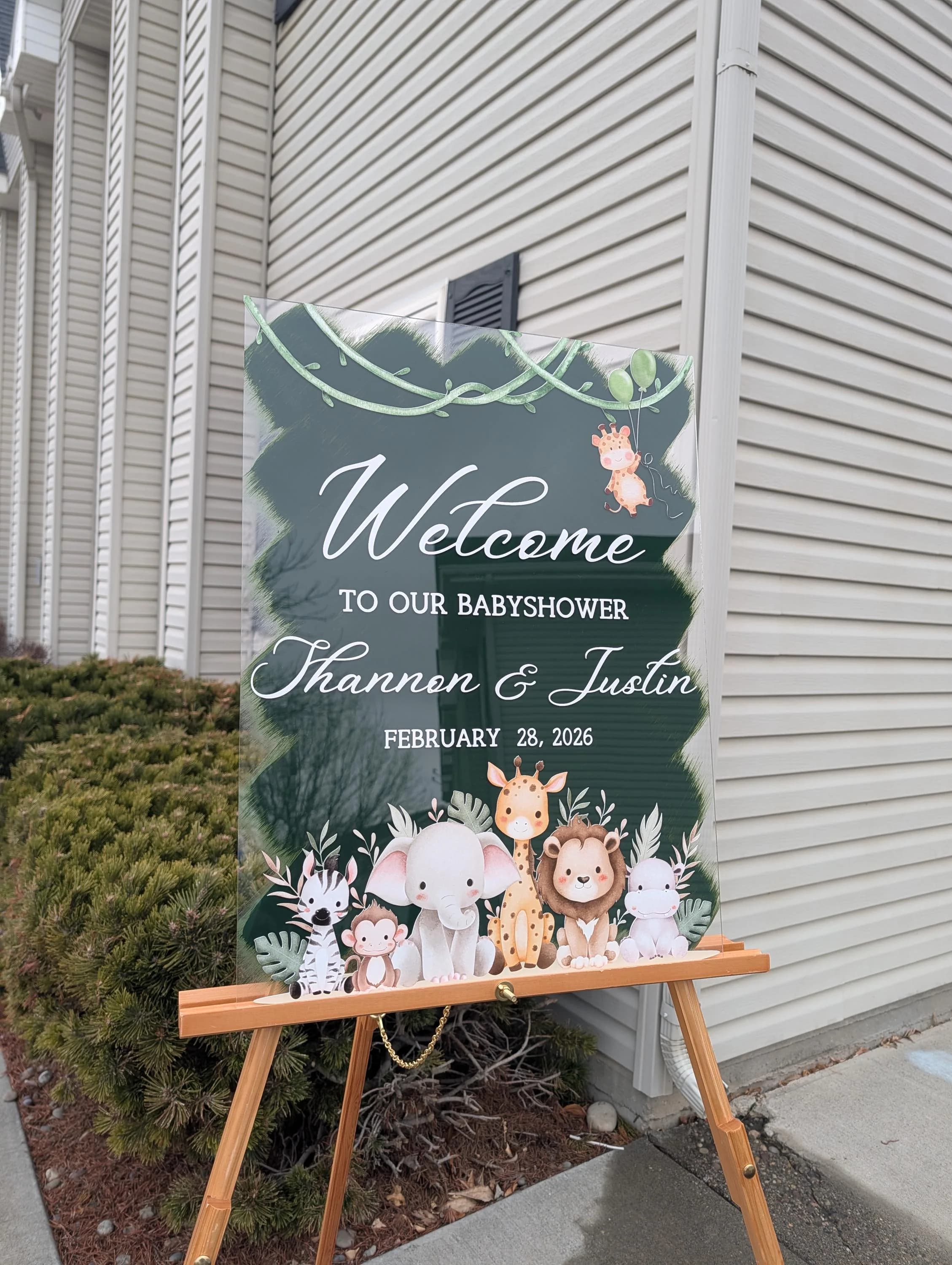 Personalized Safari Baby Shower Welcome Acrylic Sign - image 5