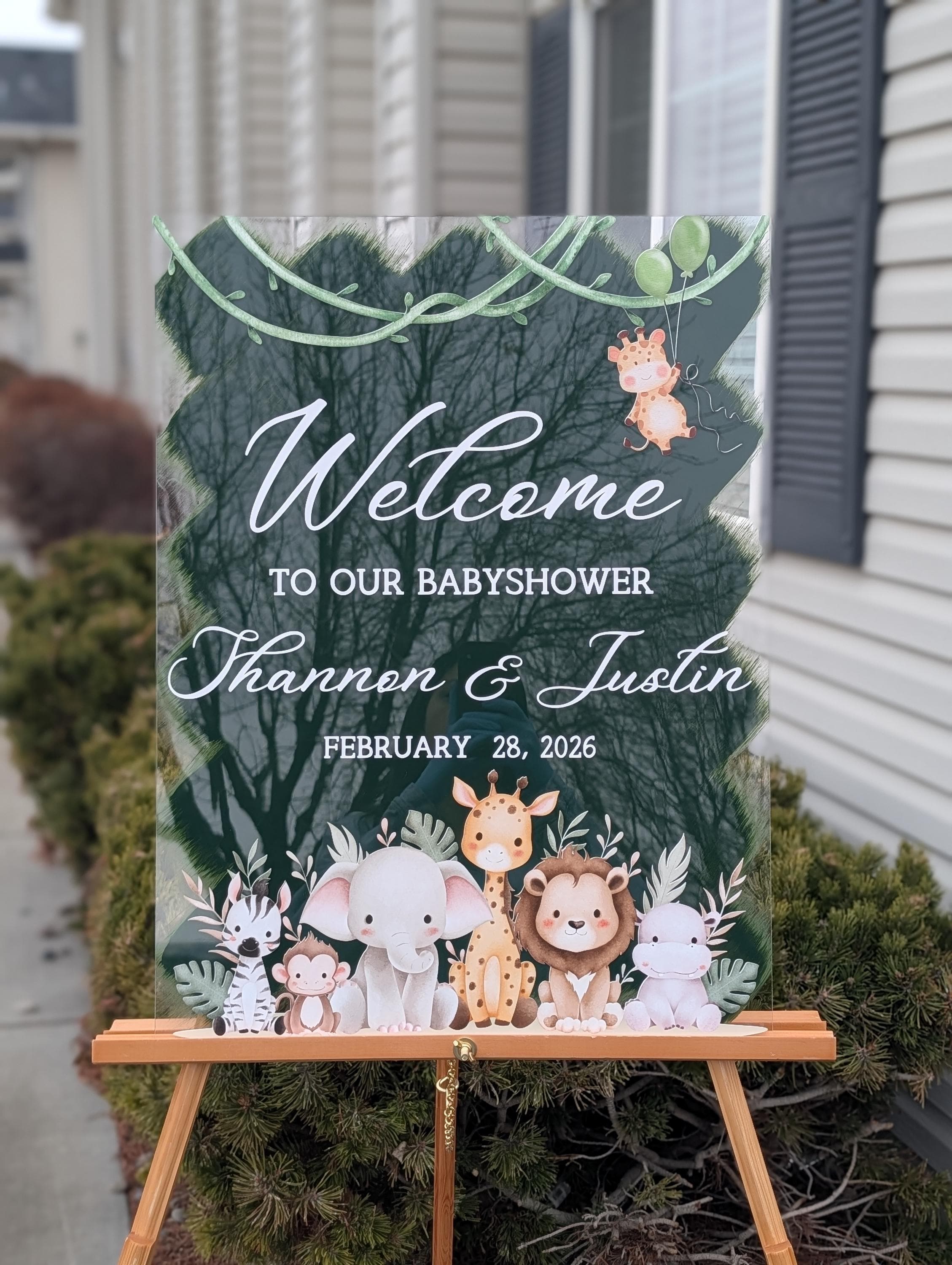 Personalized Safari Baby Shower Welcome Acrylic Sign - image 4