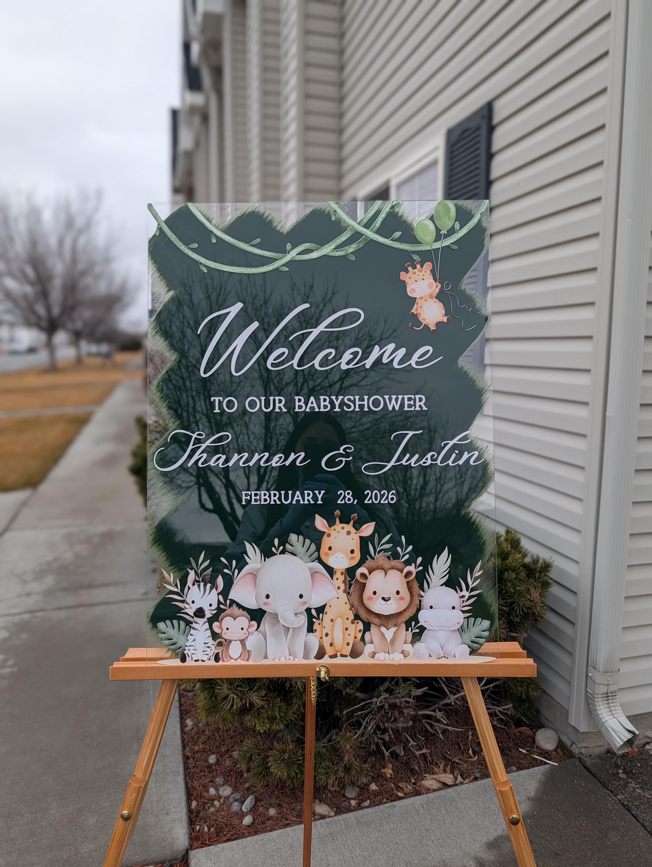 Personalized Safari Baby Shower Welcome Acrylic Sign
