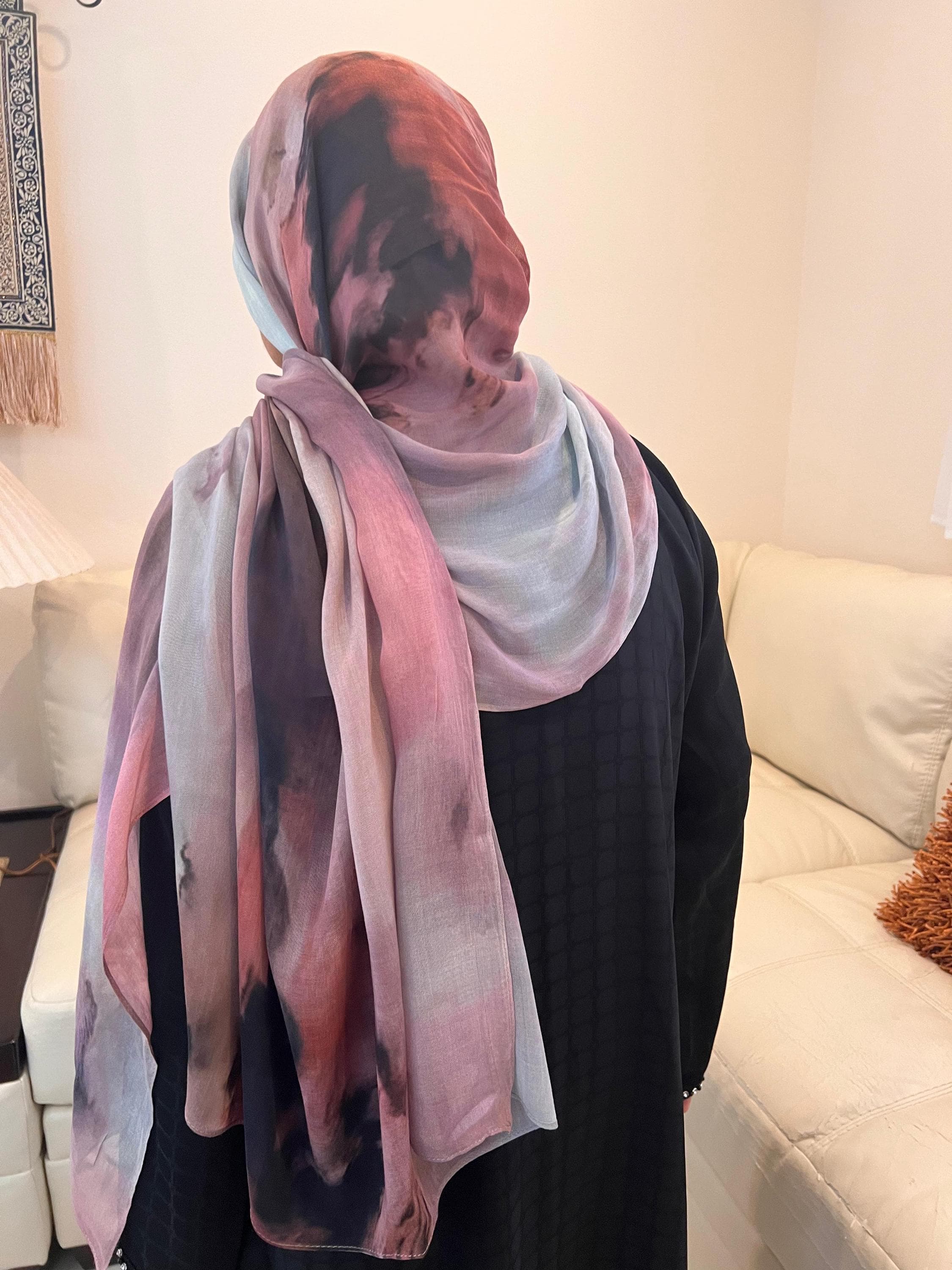Print Modal Hijab, Printed Hijab, modal hijab prints, watercolor style hijabs, printed modal hijab
