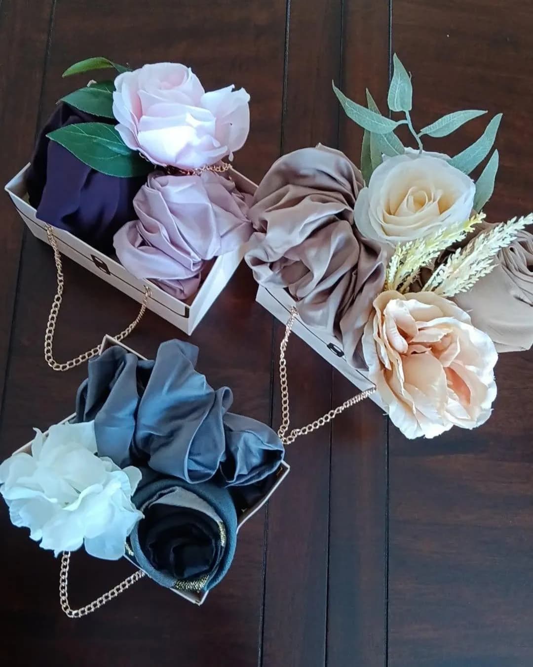 Hijab Gift bag for Her,  Mini Gift Bag for Eid, Customized Gift Bag, Bundle Hijabs Gift Bag, Floral Hijab Arrangement - image 5