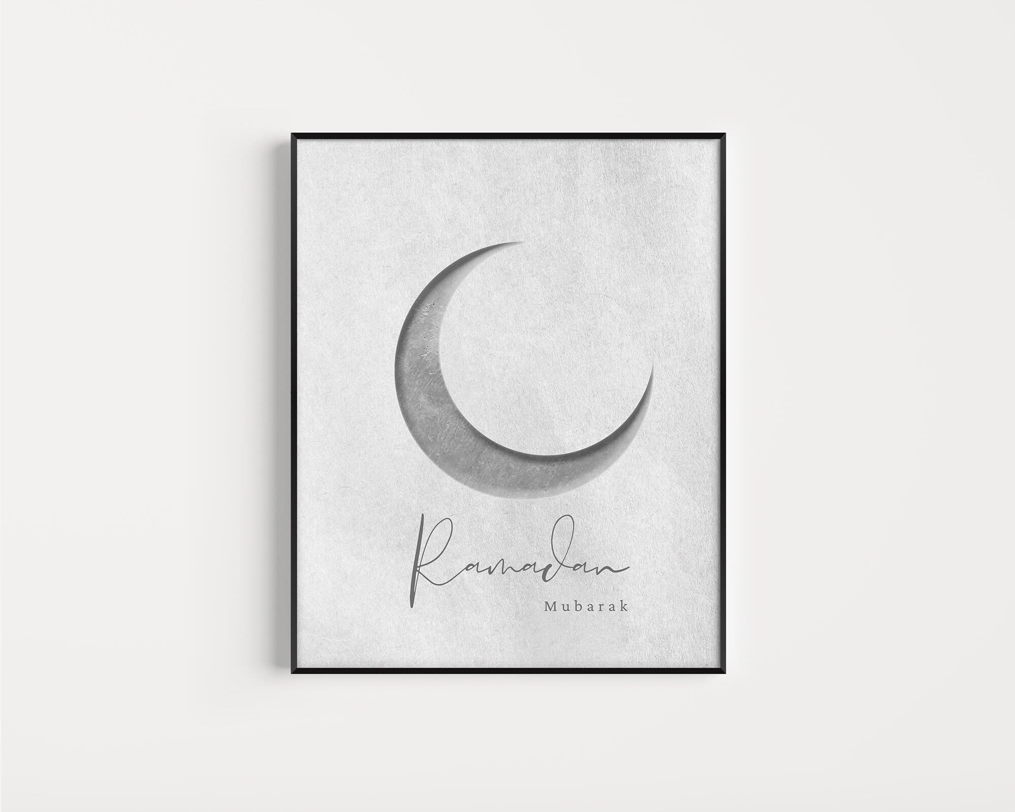 Printable Ramadan Mubarak| Islamic Ramadan art | Moon Ramadan Poster | Crescent | Ramadan Calligraphy | Ramadan art | Ramadan Decoration