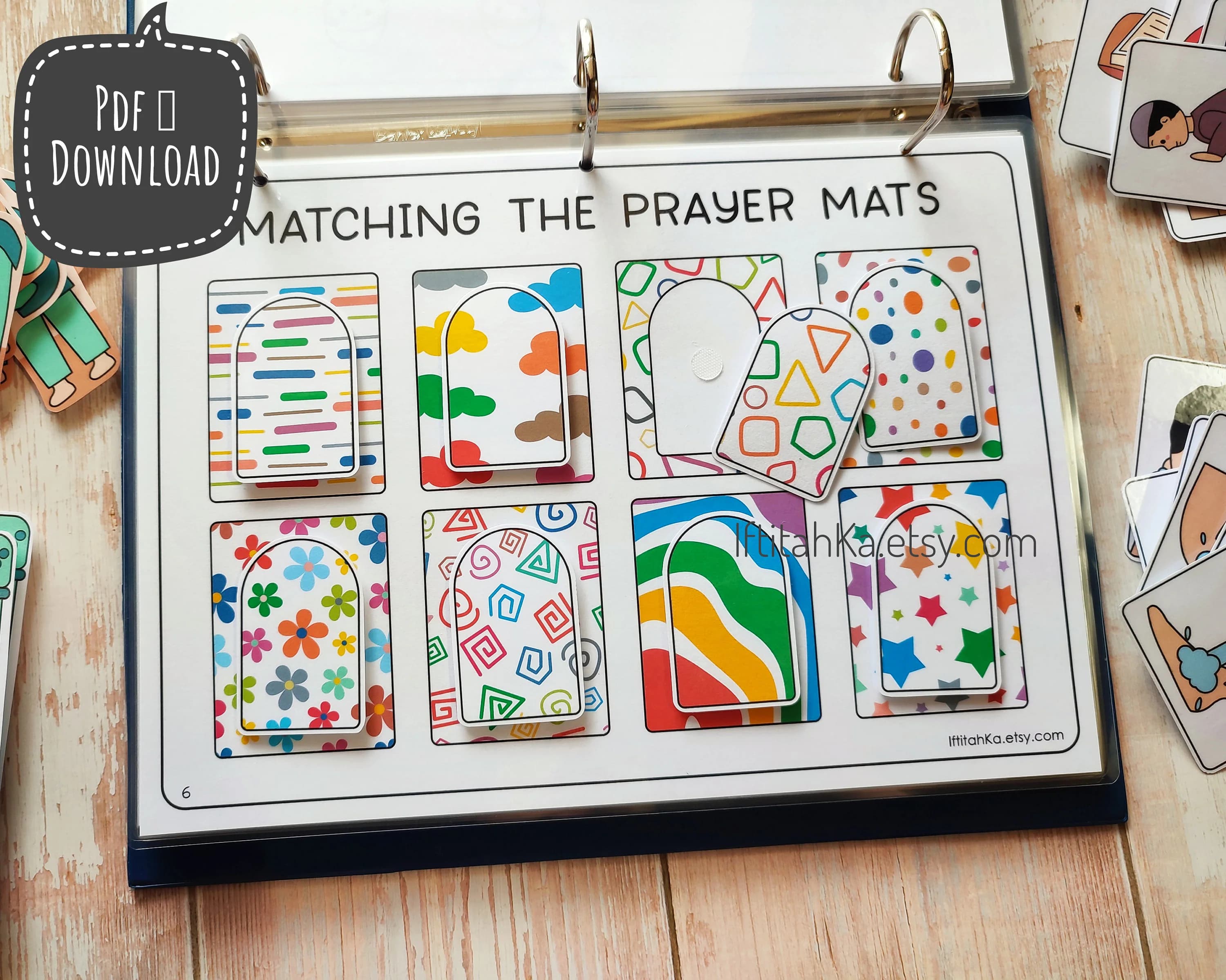 PDF: Matching Prayer Mat  Worksheet, Matching Pattern Busy Book