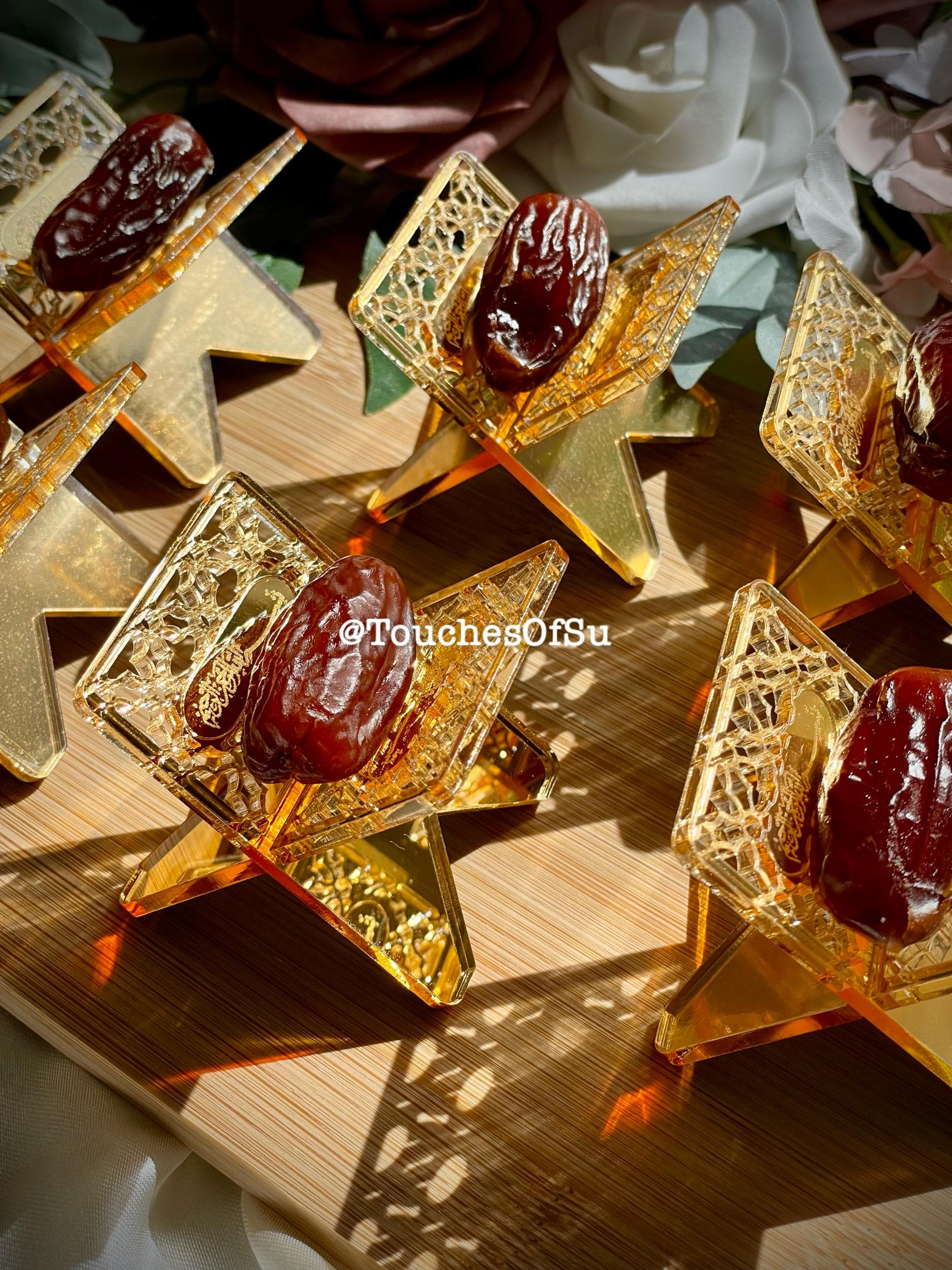 Bismillahirahmanirahim Mini Acrylic Date Holders in Silver or Gold! Comes in a Set of 6 Perfect for your Iftaar parties