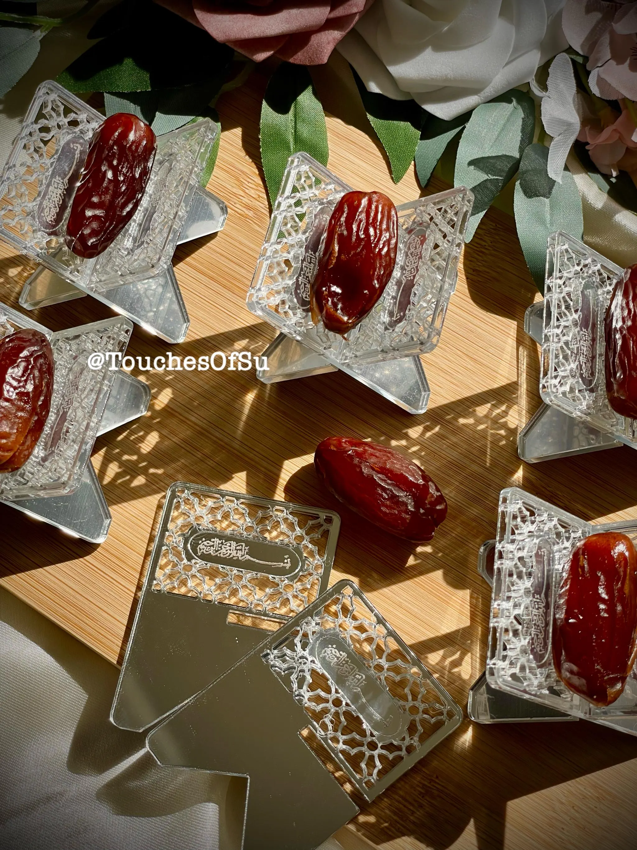 Bismillahirahmanirahim Mini Acrylic Date Holders in Silver or Gold! Comes in a Set of 6 Perfect for your Iftaar parties - image 5