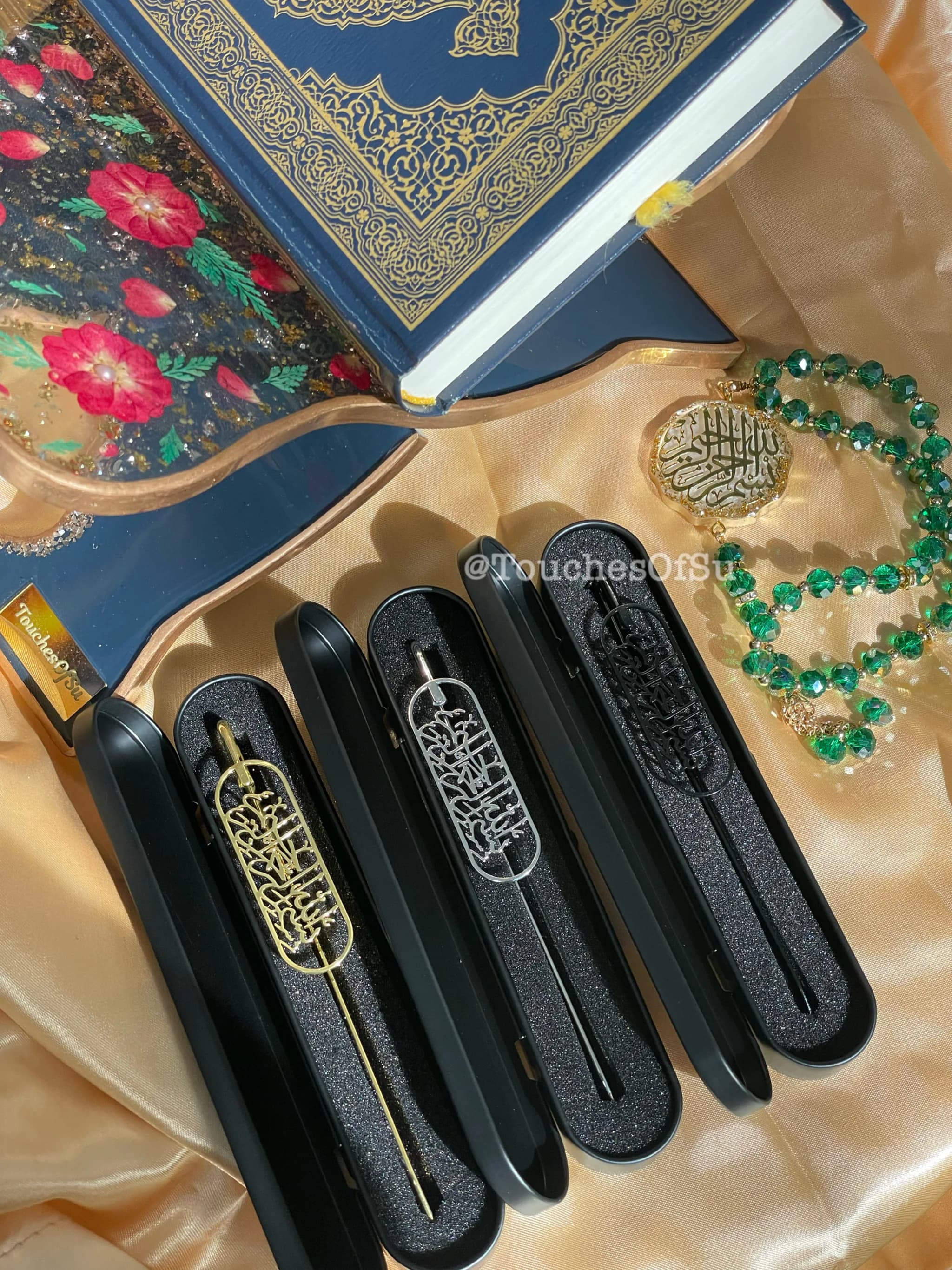 Bismillah Metal Bookmarks Available in 3 colors! Comes with a Customizable box and handle!