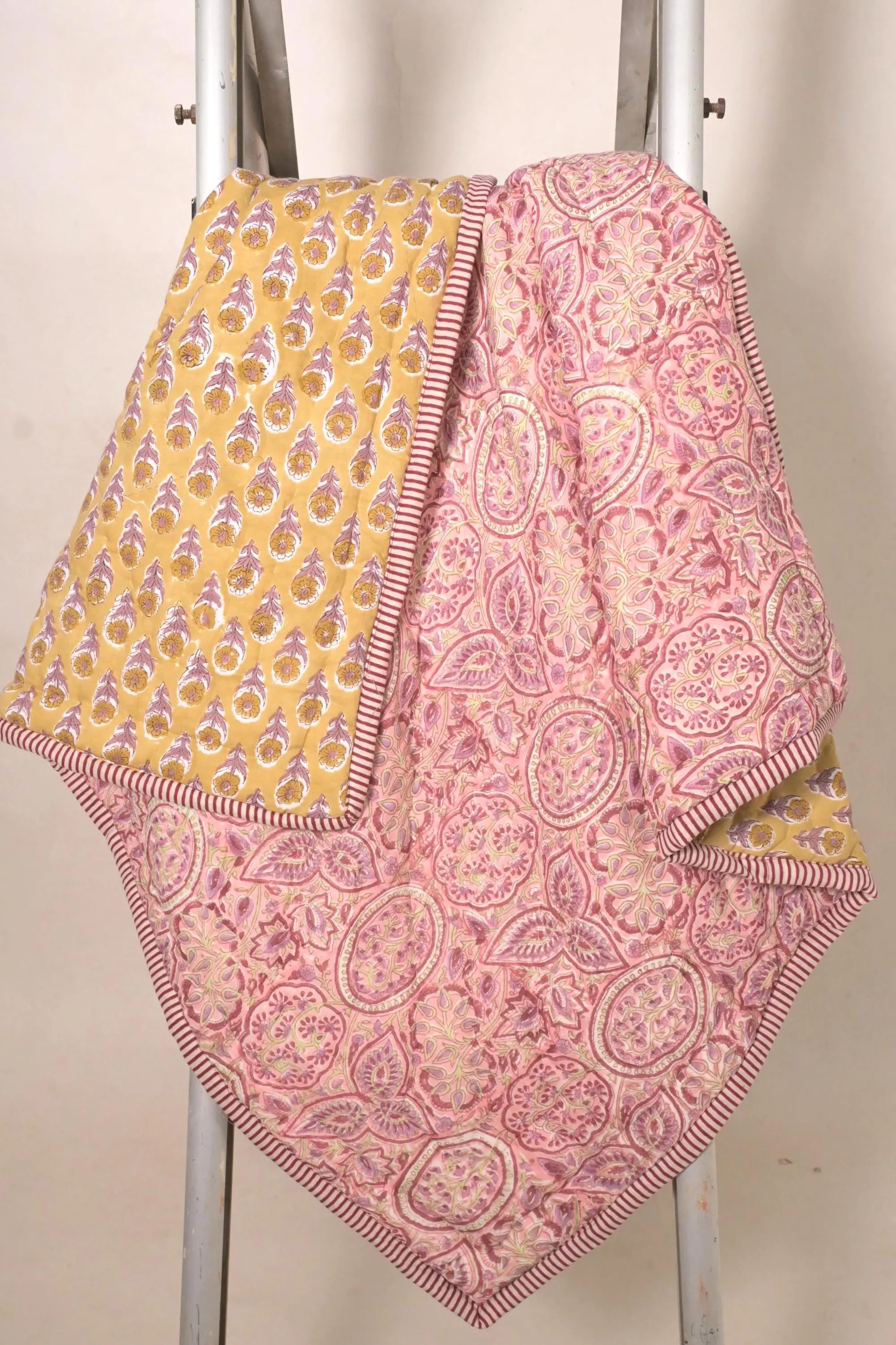 Hand Block Printed Kids Blanket Cotton Baby Blanket Toddler Quilt Floral Baby Gift Quilted Dohar - image 4