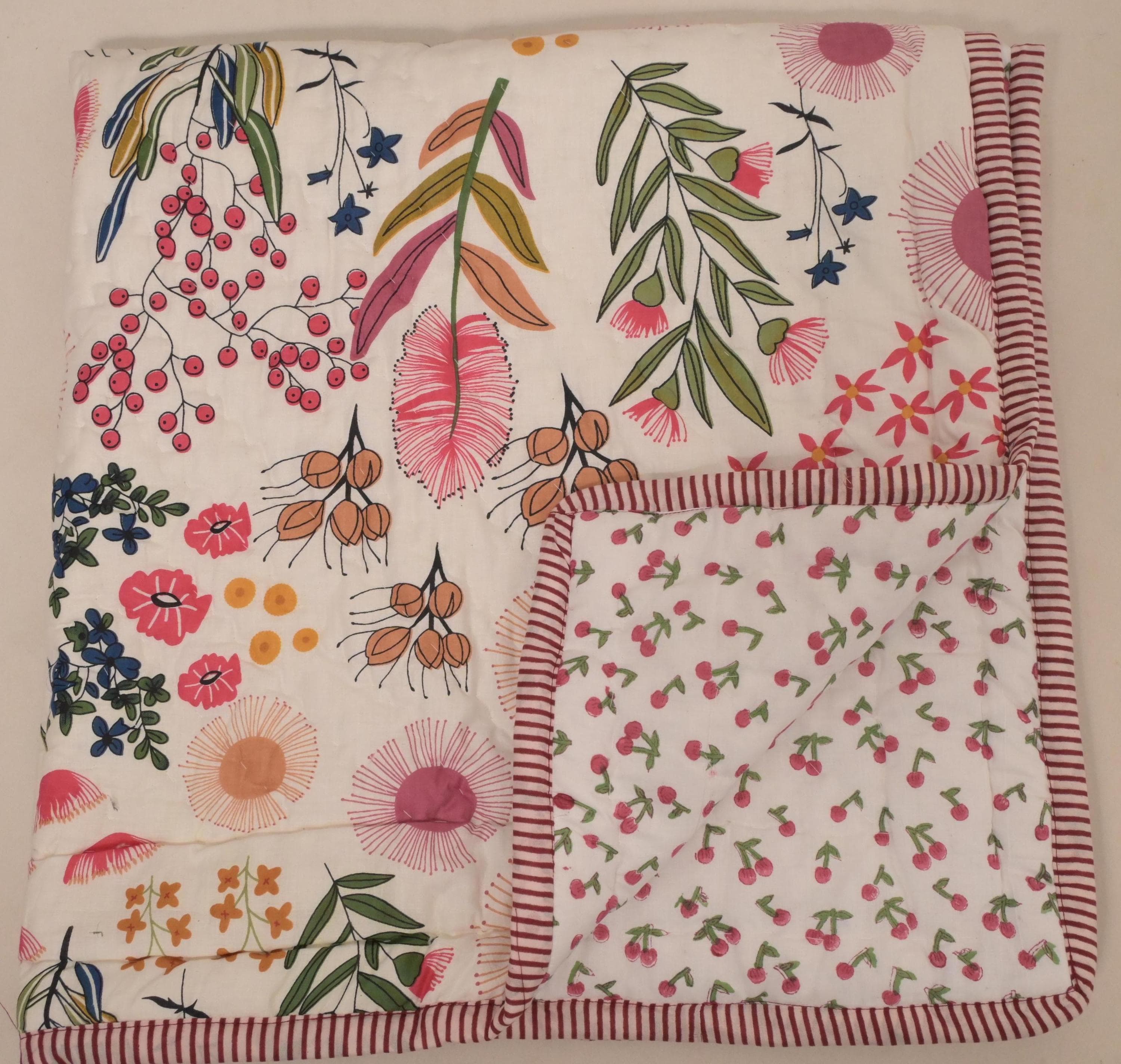 Quilted Baby Blanket Reversible, Cotton Kids Quilt, Soft Toddler Blanket, Nursery Bedspread, Baby Shower Gift - image 5
