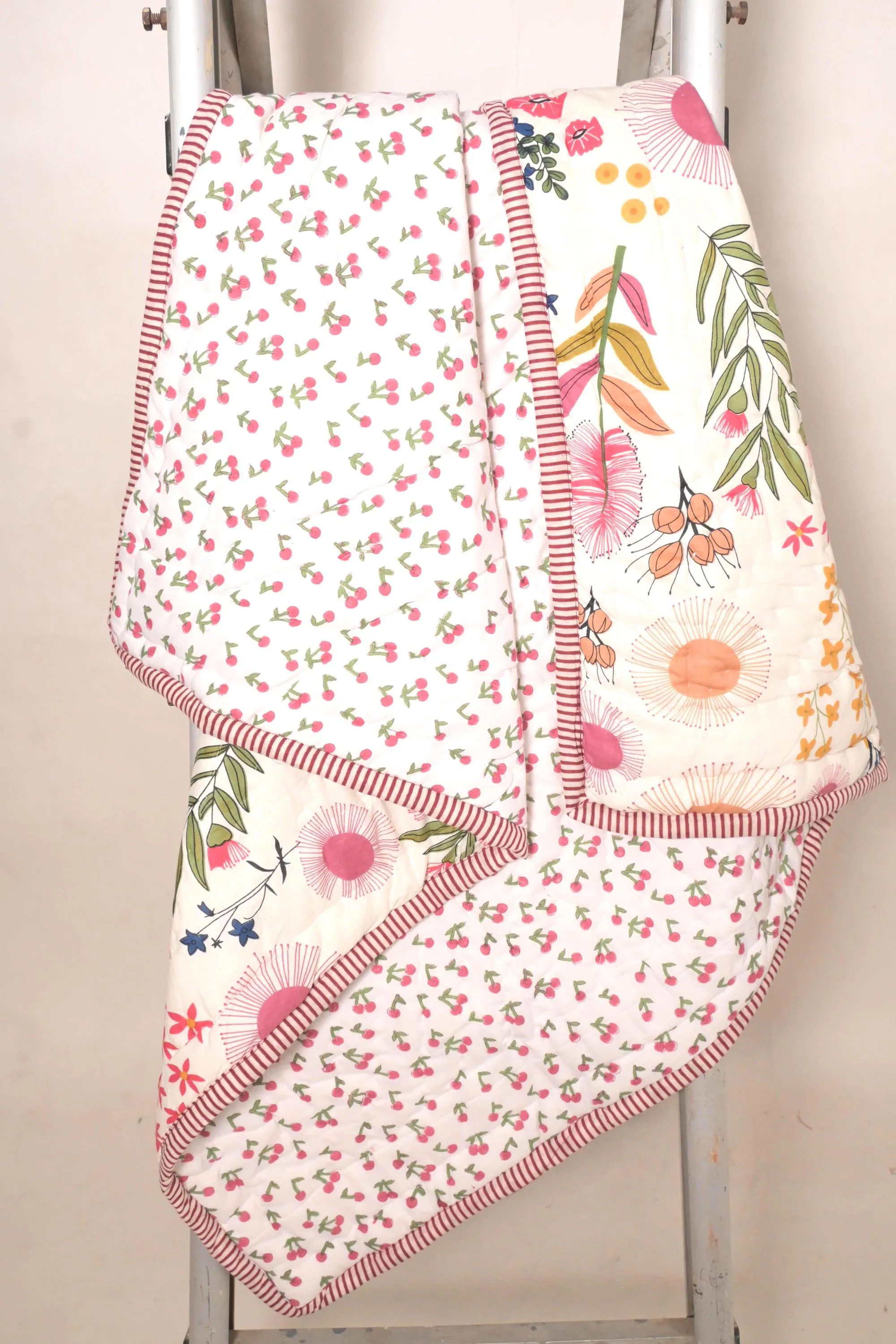 Quilted Baby Blanket Reversible, Cotton Kids Quilt, Soft Toddler Blanket, Nursery Bedspread, Baby Shower Gift - image 3