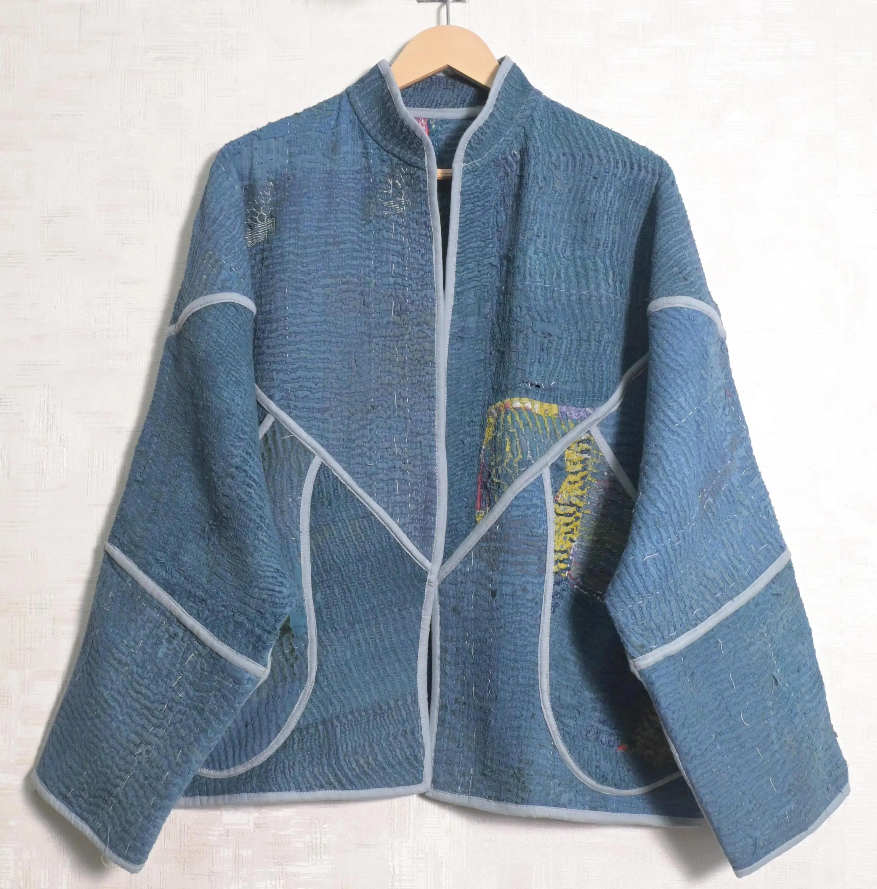 Vintage Cotton Kantha Women Plus Size Jackets Hippie Bohemian Recycled Fashion Coat Office Wear Outerwear - image 3