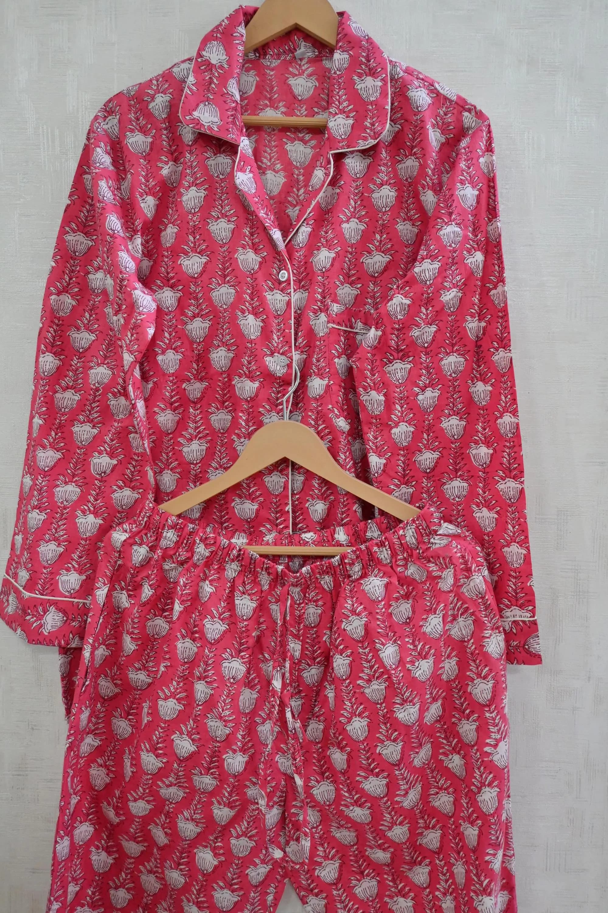 Floral Printed Women Cotton PJ Sets Boho Loungewear Pyjamas Sleepwear Plus Size Nightsuit - image 5