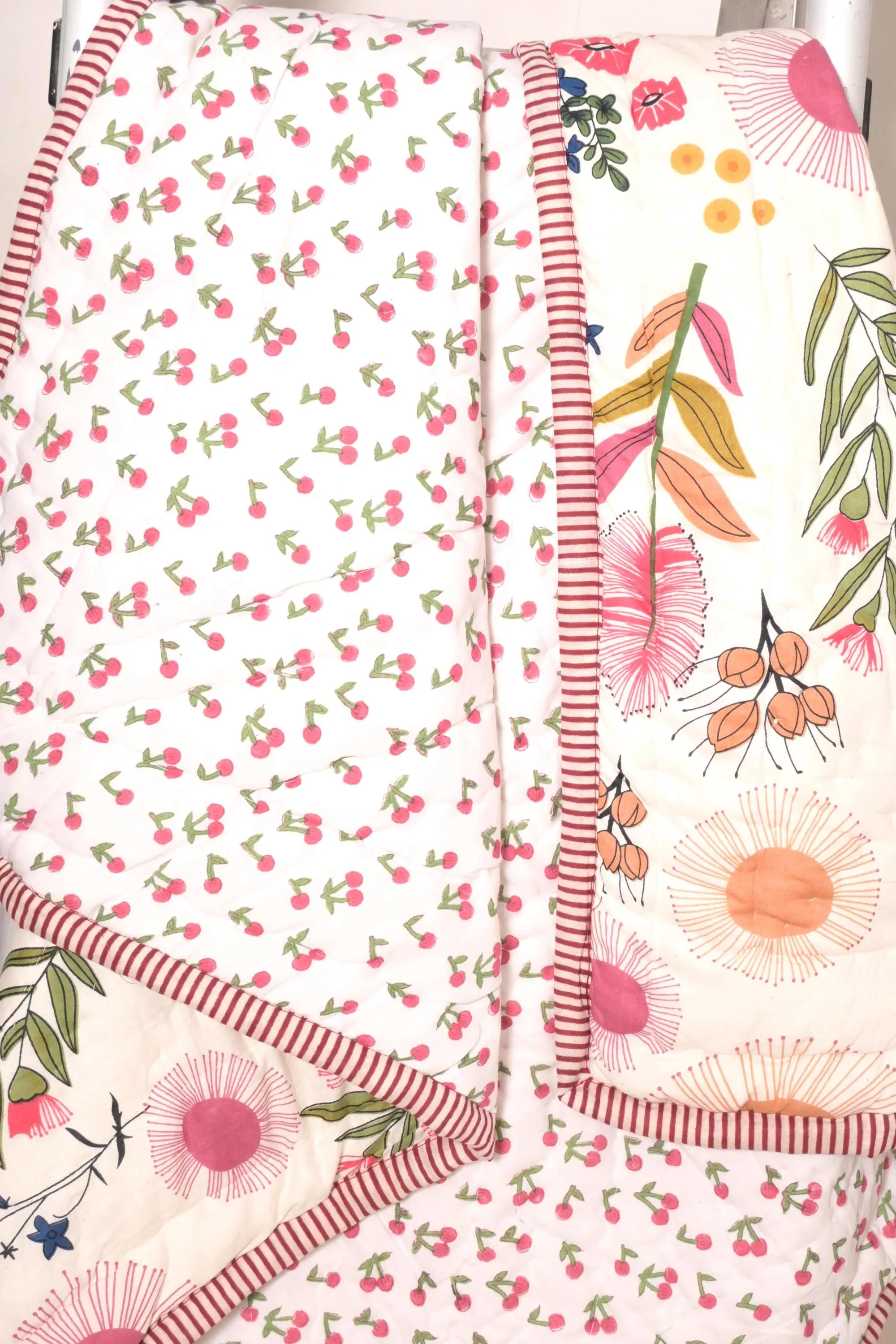 Quilted Baby Blanket Reversible, Cotton Kids Quilt, Soft Toddler Blanket, Nursery Bedspread, Baby Shower Gift - image 4