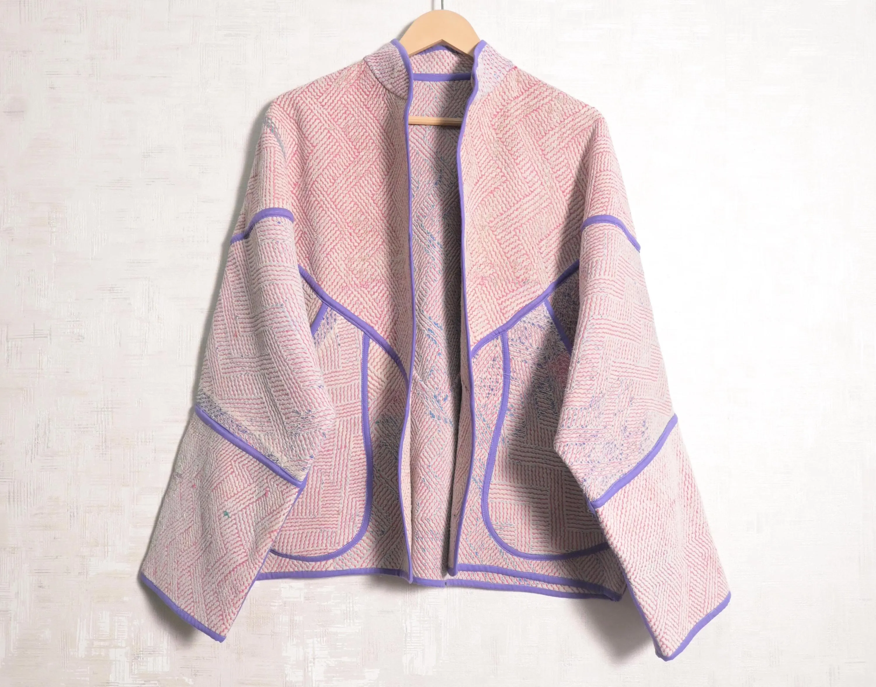 Vintage Cotton Kantha Jackets Hippie Bohemian Plus Size Women Fashionable Recycled Coat - image 4