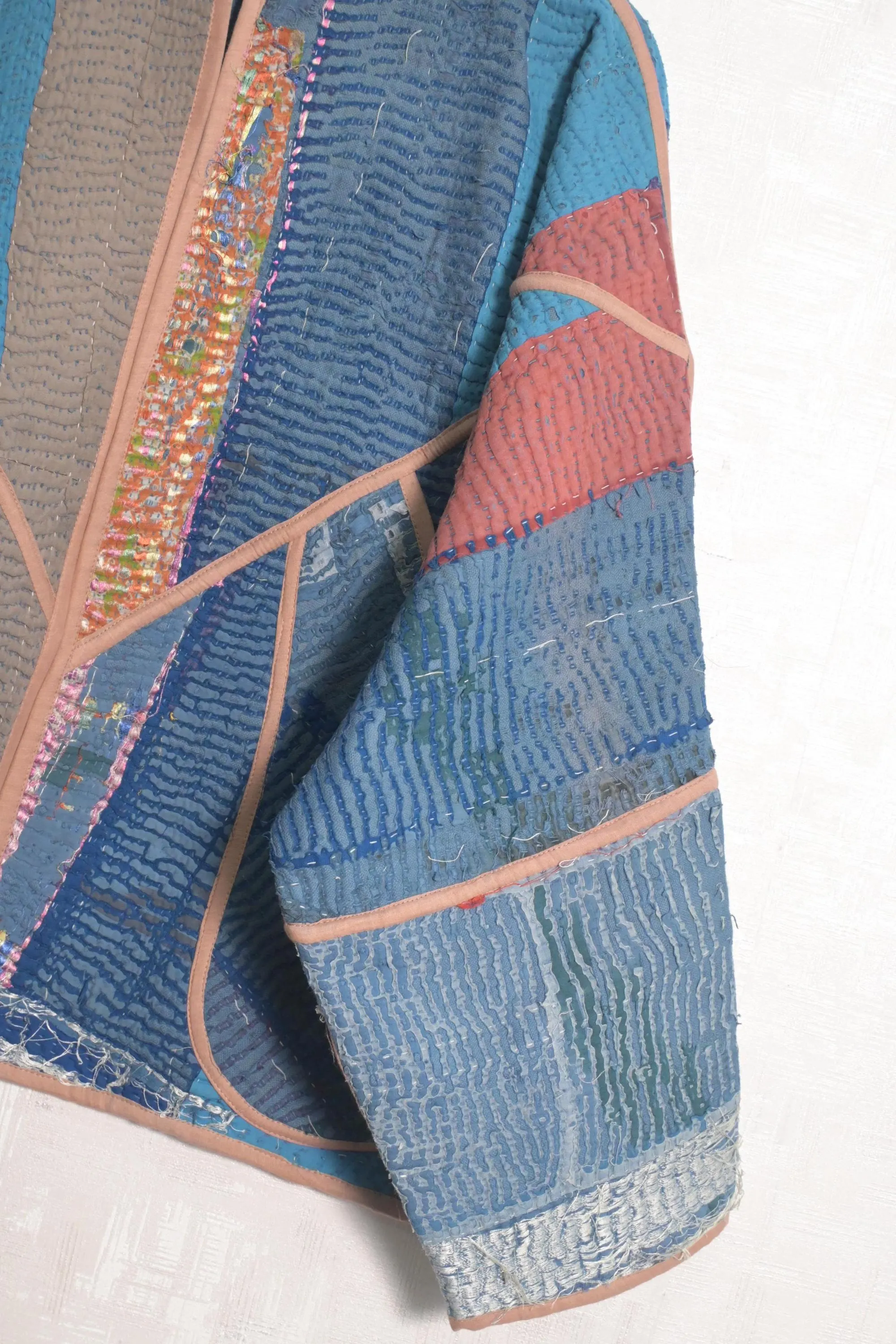 Vintage Cotton Quilted Kantha Hippie Jackets Bohemian Plus Size Recycled Outerwear Coat Gift For Her - image 4