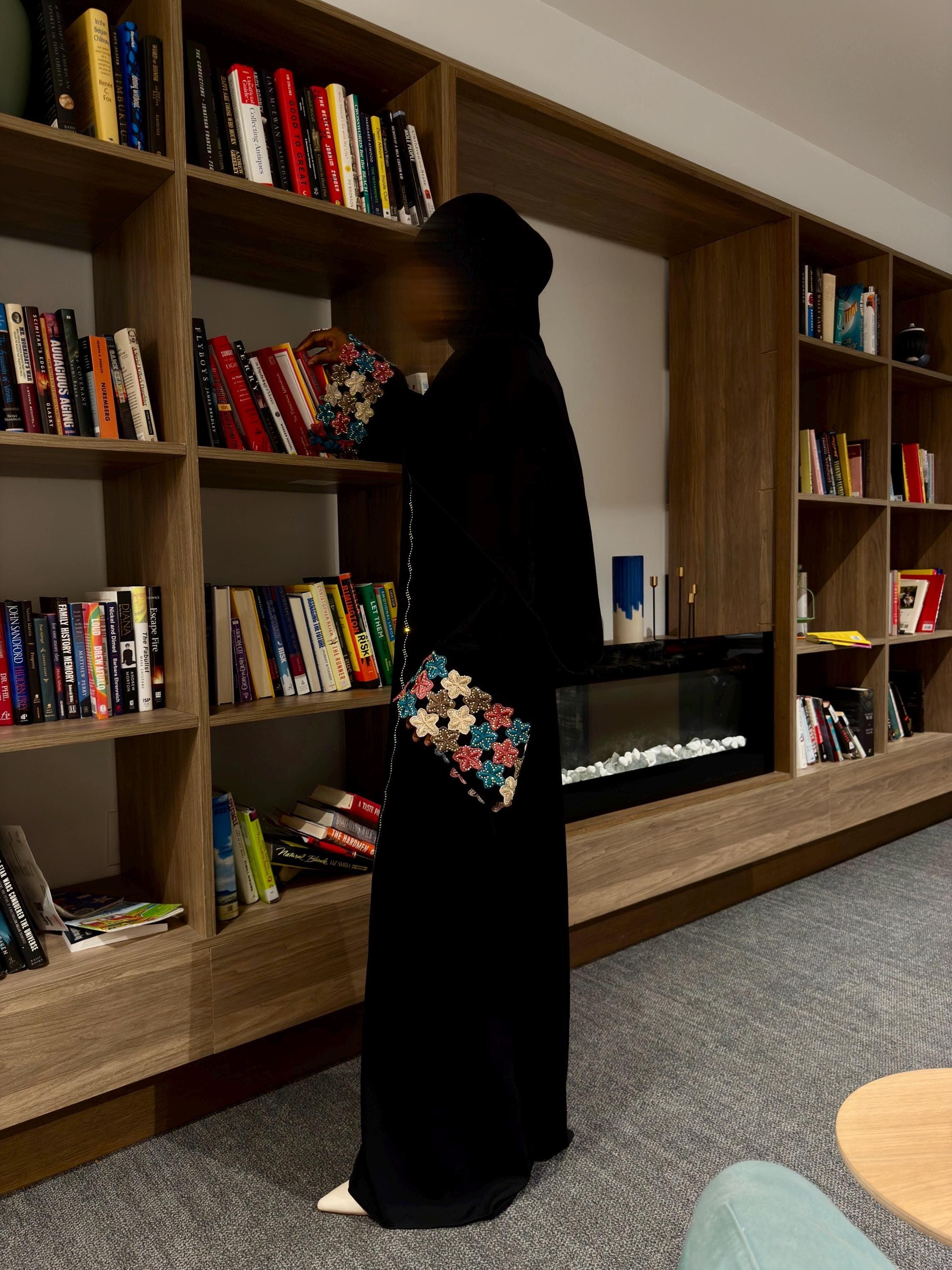 Black Abaya with Embroidered Sleeves - image 4