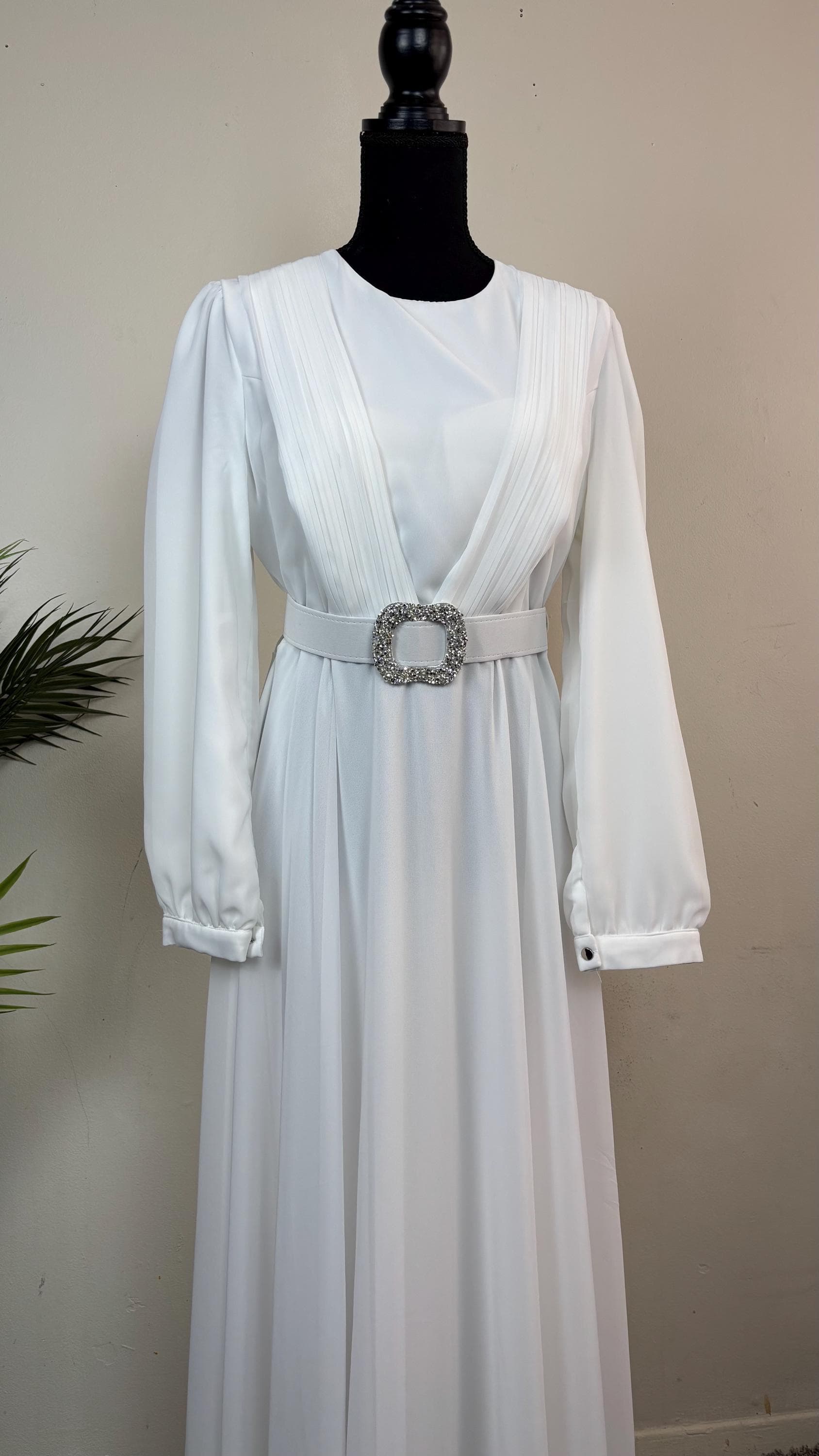 Muslim Wedding Dress -White /Mauve - image 3