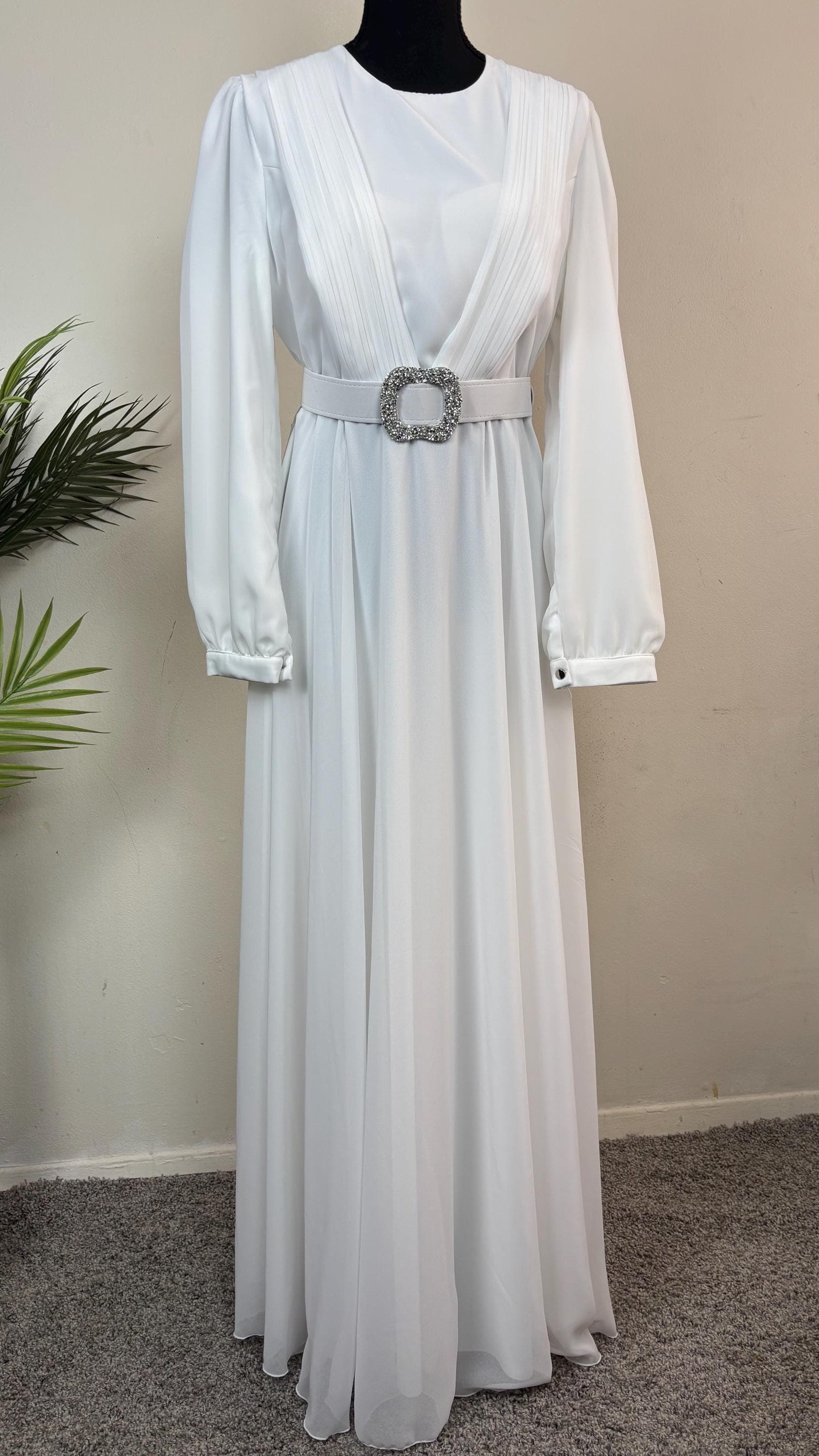 Muslim Wedding Dress -White /Mauve - image 5