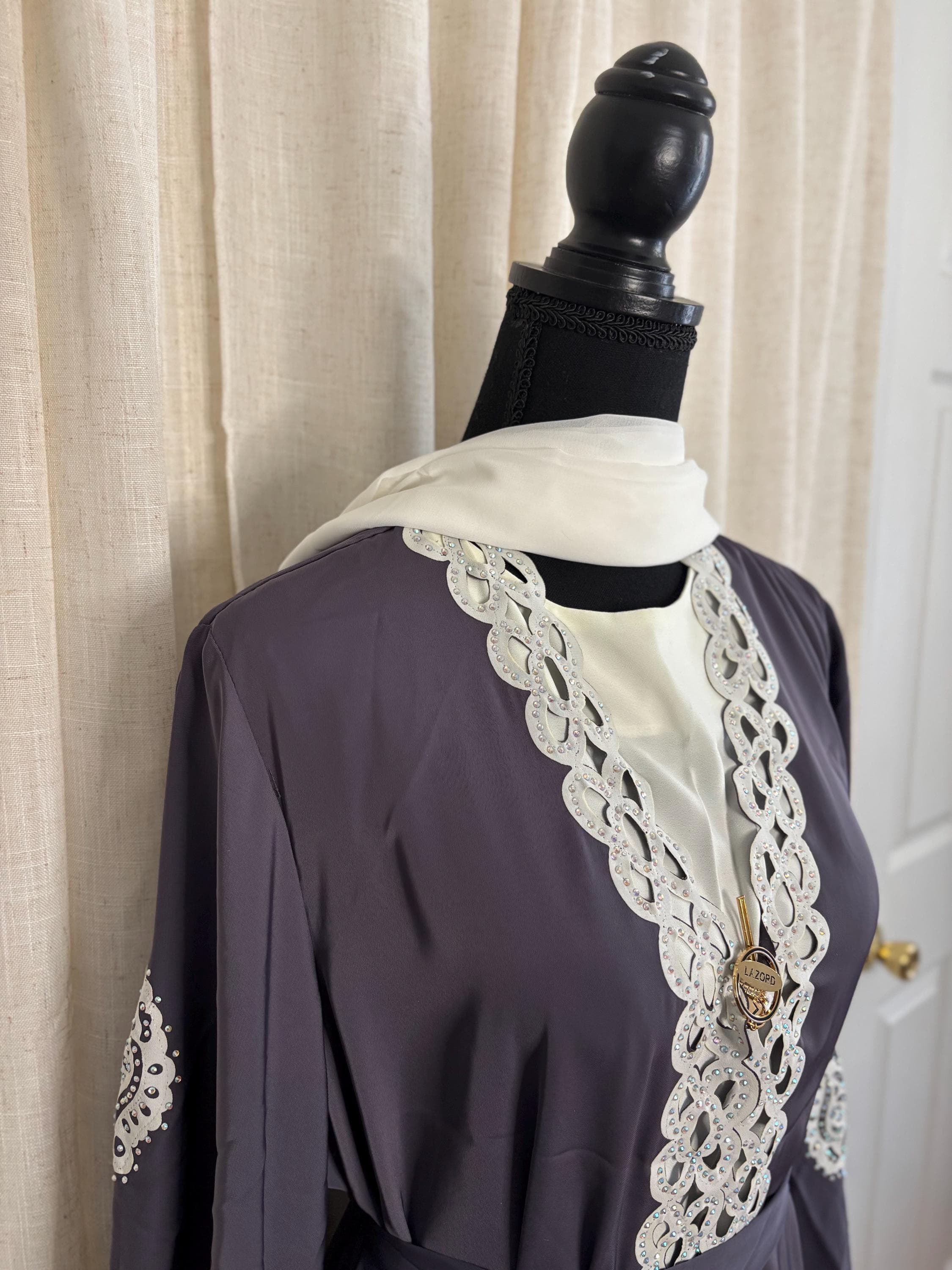 Layered Abaya with Attached Inner Dress – Modest Formal Occasion Outfit - image 5