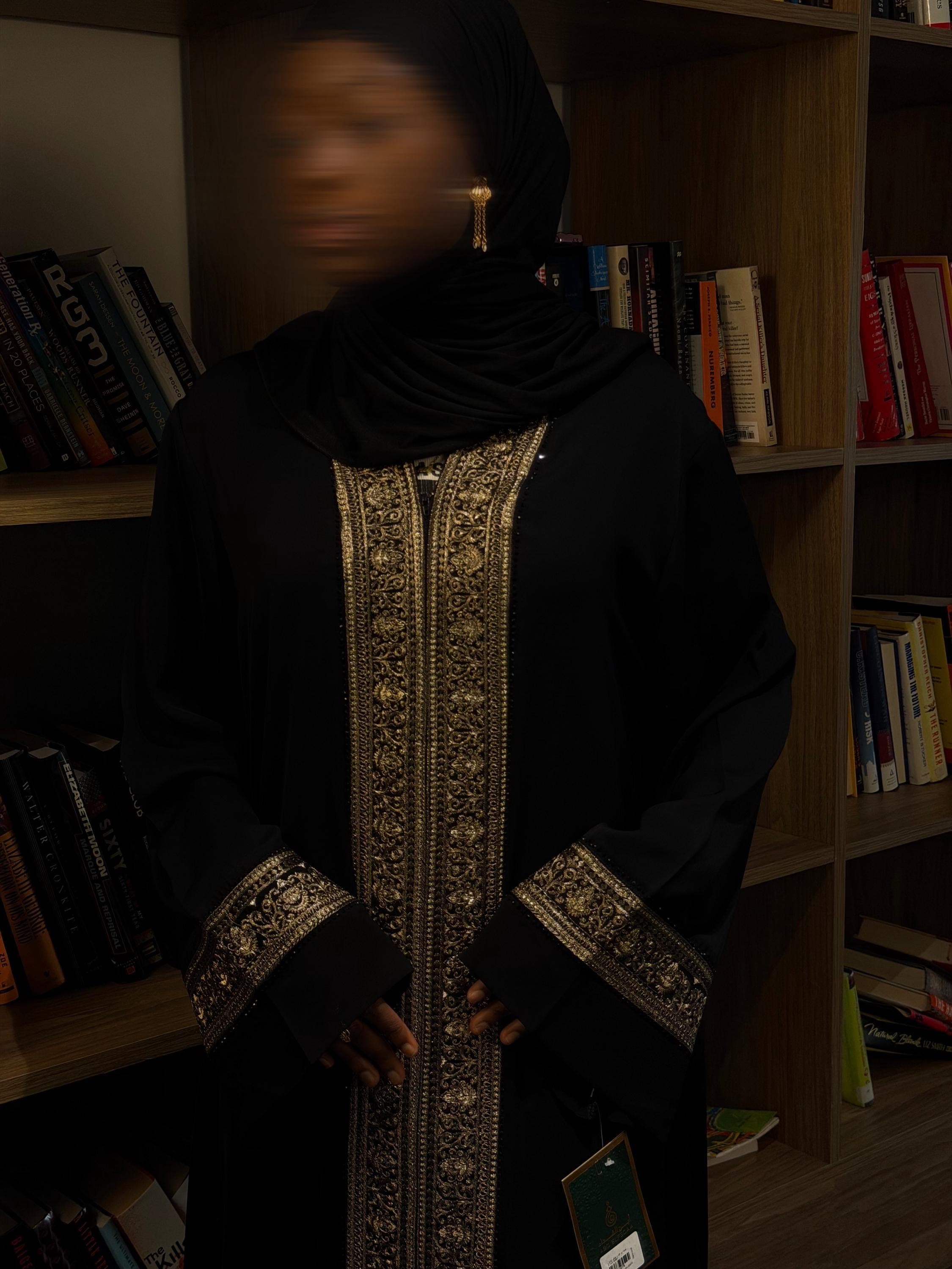 Black Embroidered Abaya :Eid Outfit - image 5