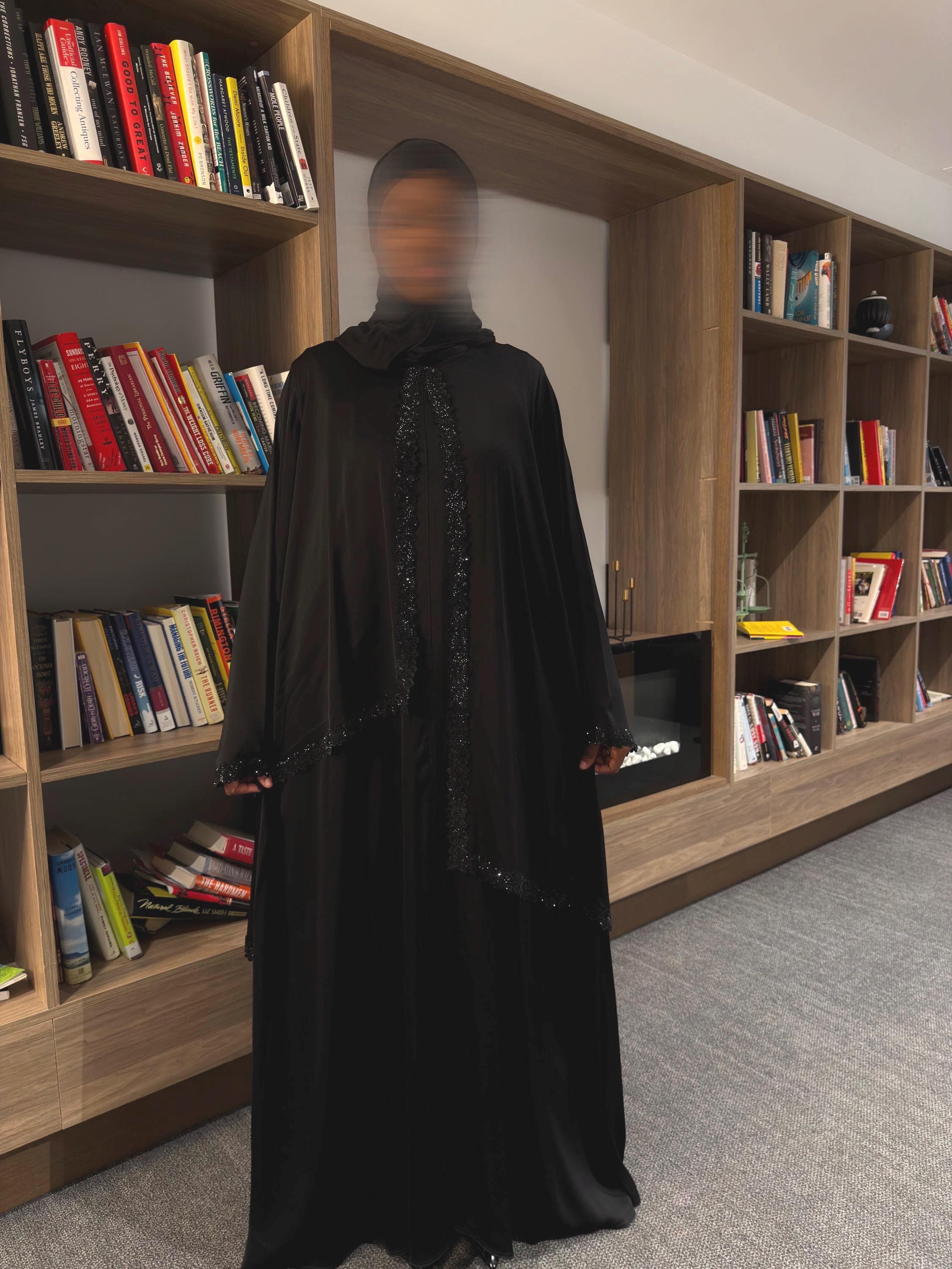 Black Closed Abaya Set with Hijab: Modest Dress