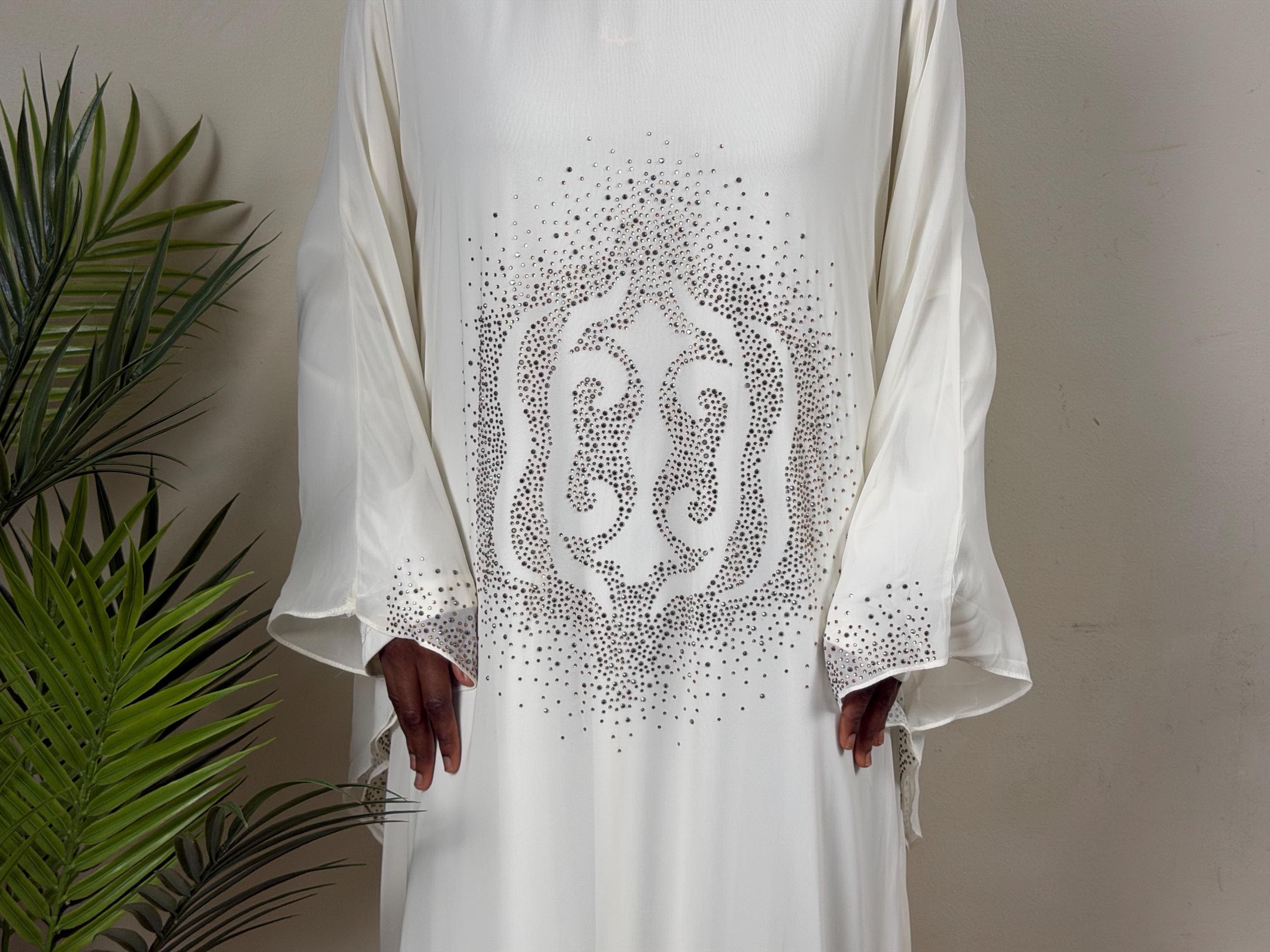 Embellished Chiffon Abaya Set with Inner Slip – Modest Maxi Dress for Occasions - image 3
