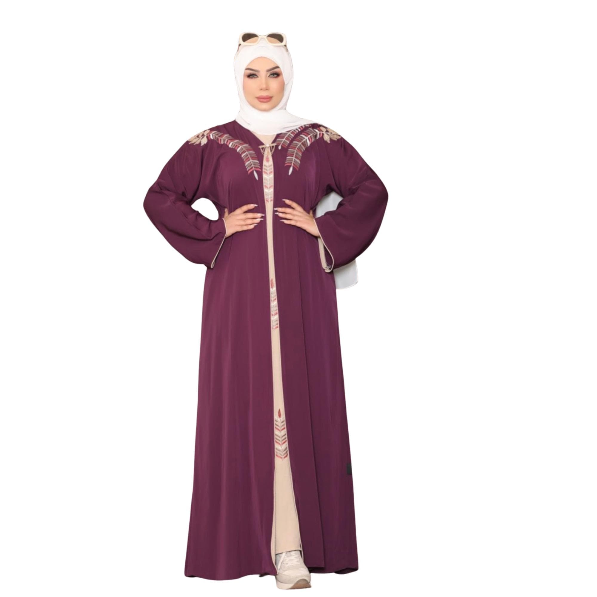 Areeba Modest Evening Abaya with Embroidery, Islamic Clothes