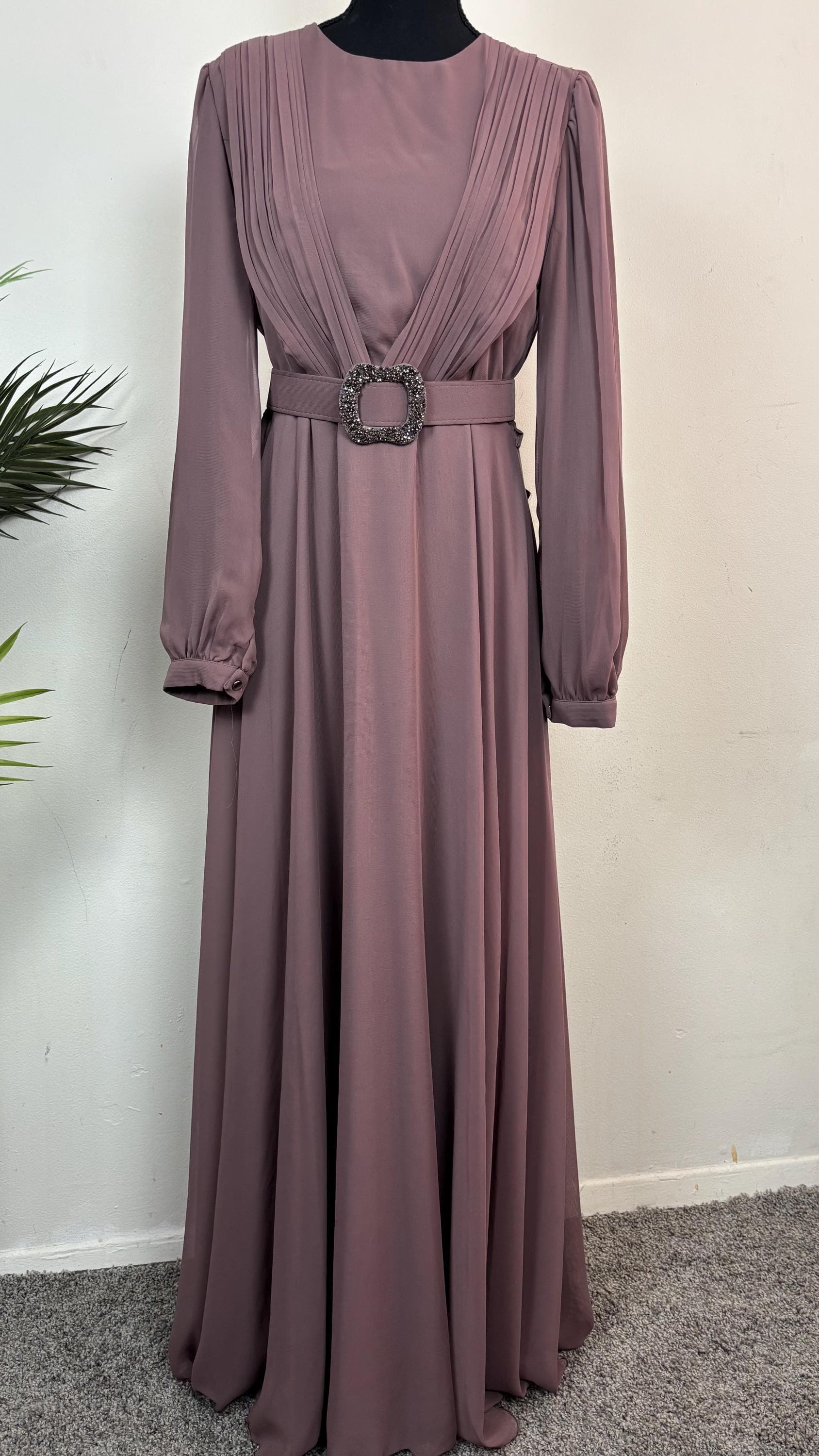 Muslim Wedding Dress -White /Mauve - image 4
