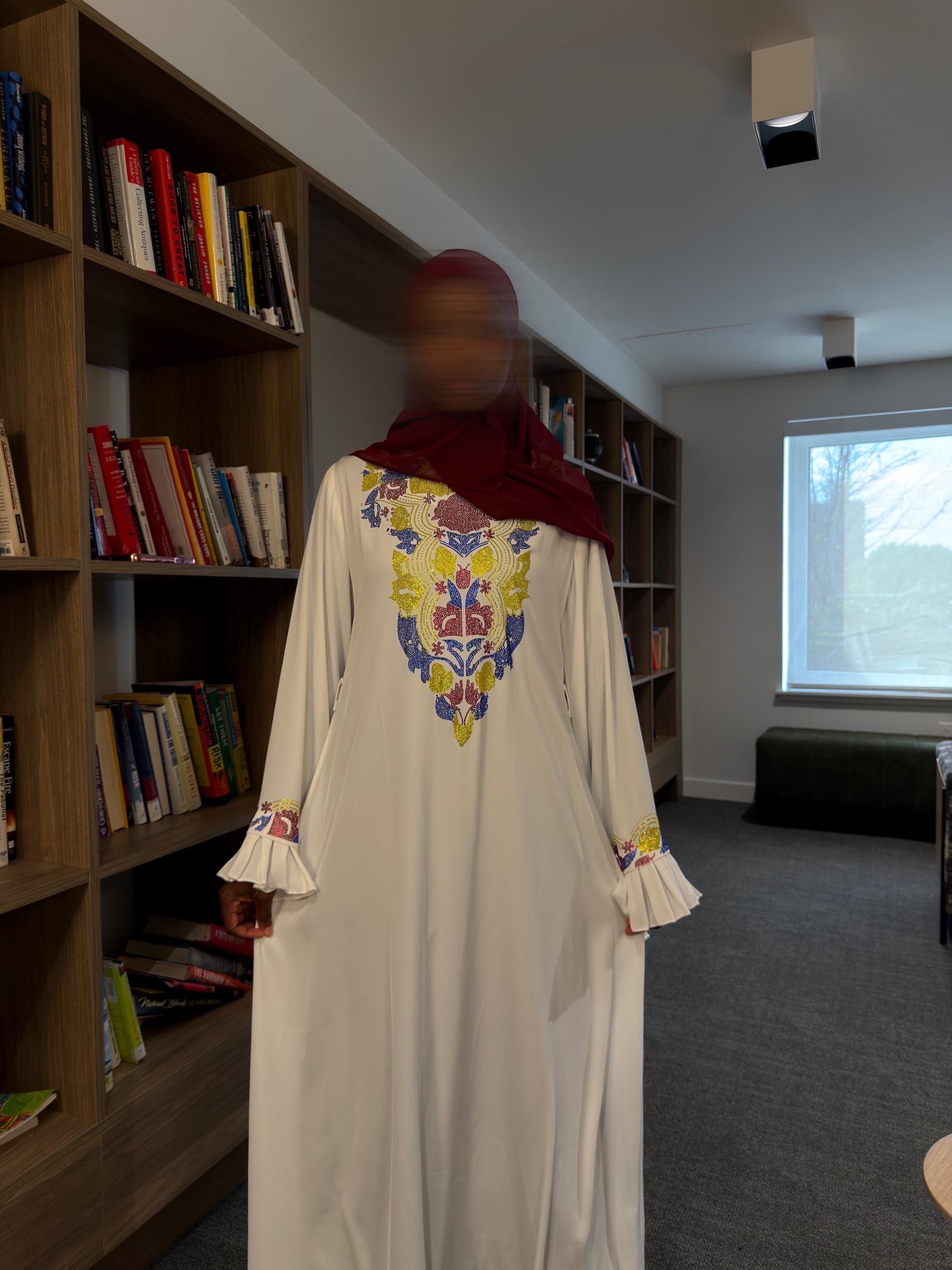 White Embellished Abaya Dress - image 3
