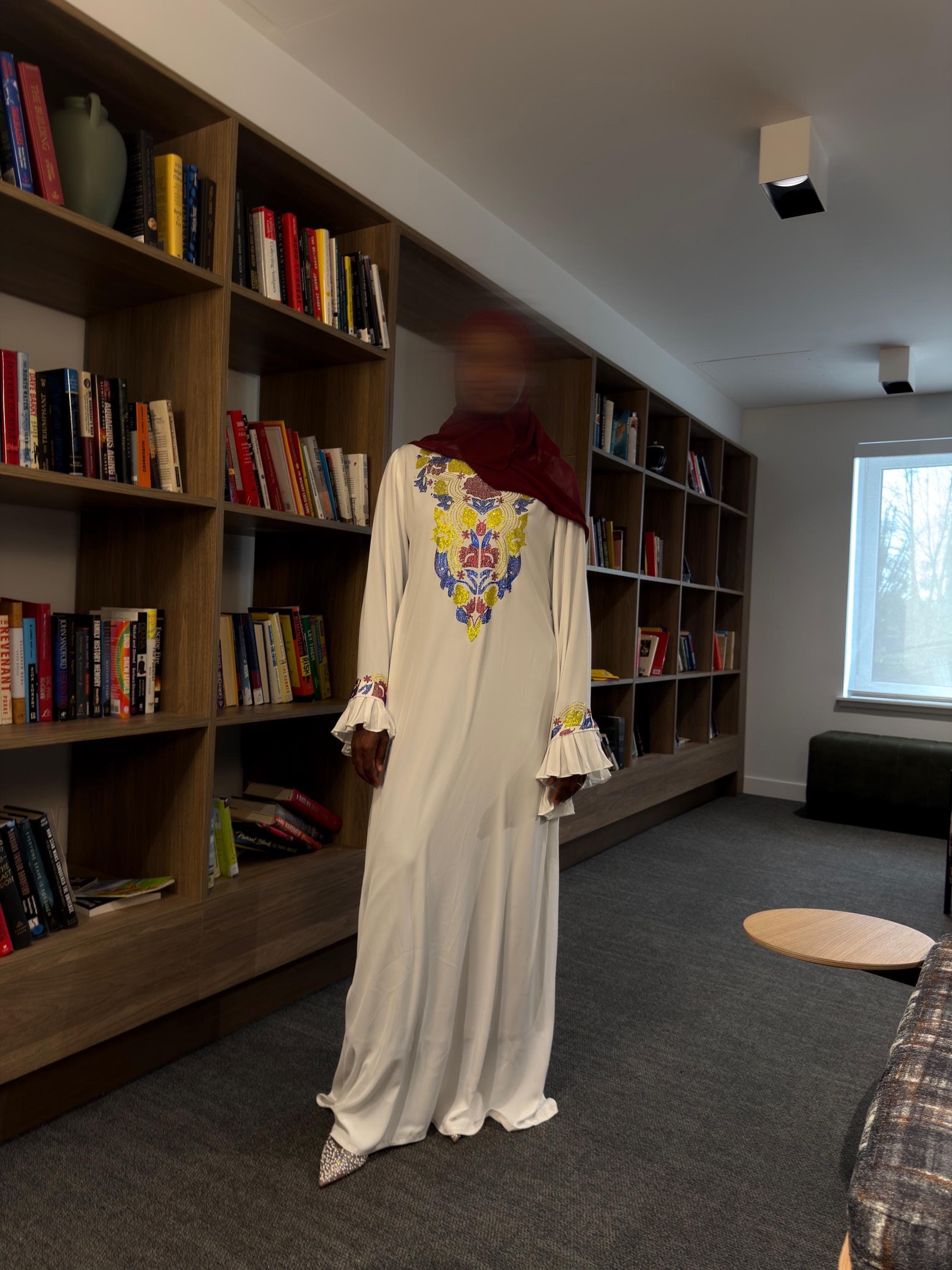 White Embellished Abaya Dress - image 5