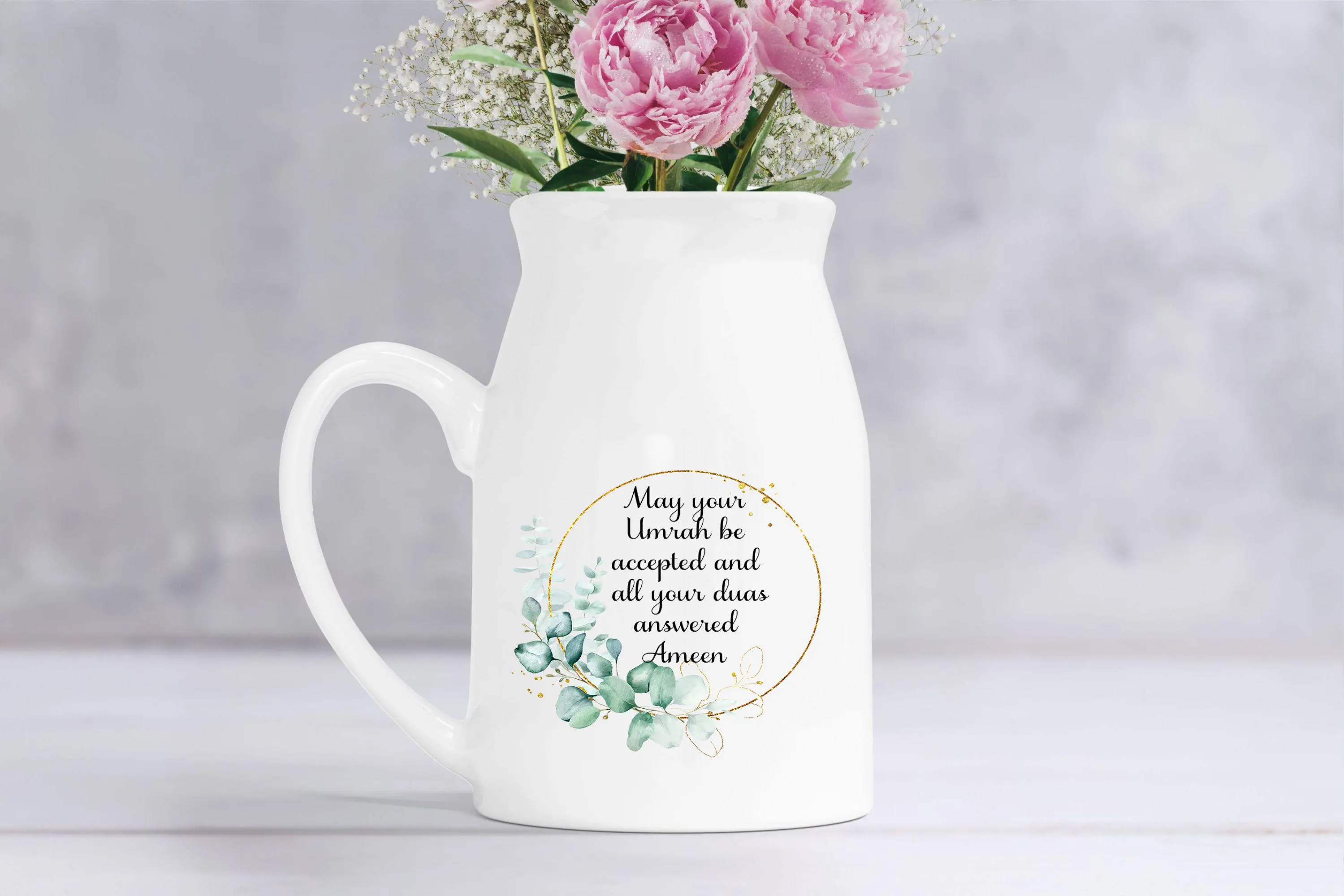 Personalised Umrah Mubarak Vase, Kaaba and Green Dome Vase Ornament, Hajj gifts - image 2