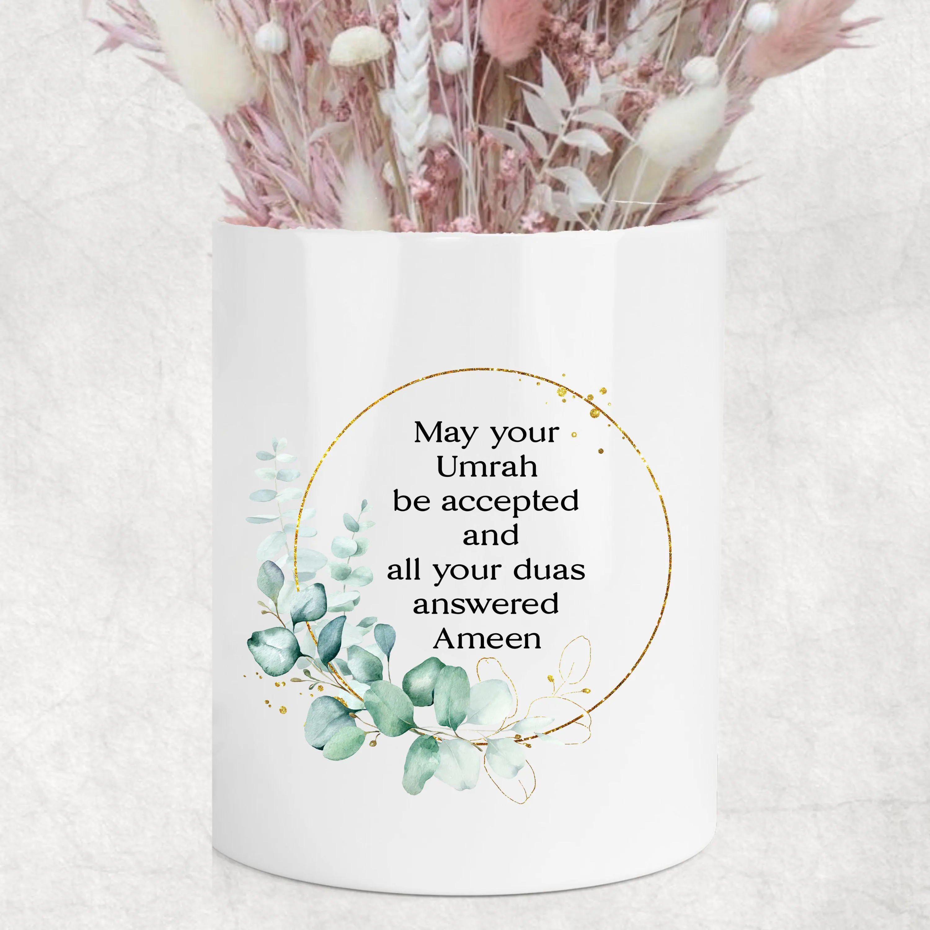Personalised Umrah Mubarak Vase, Kaaba and Green Dome Vase Ornament, Hajj gifts - image 4
