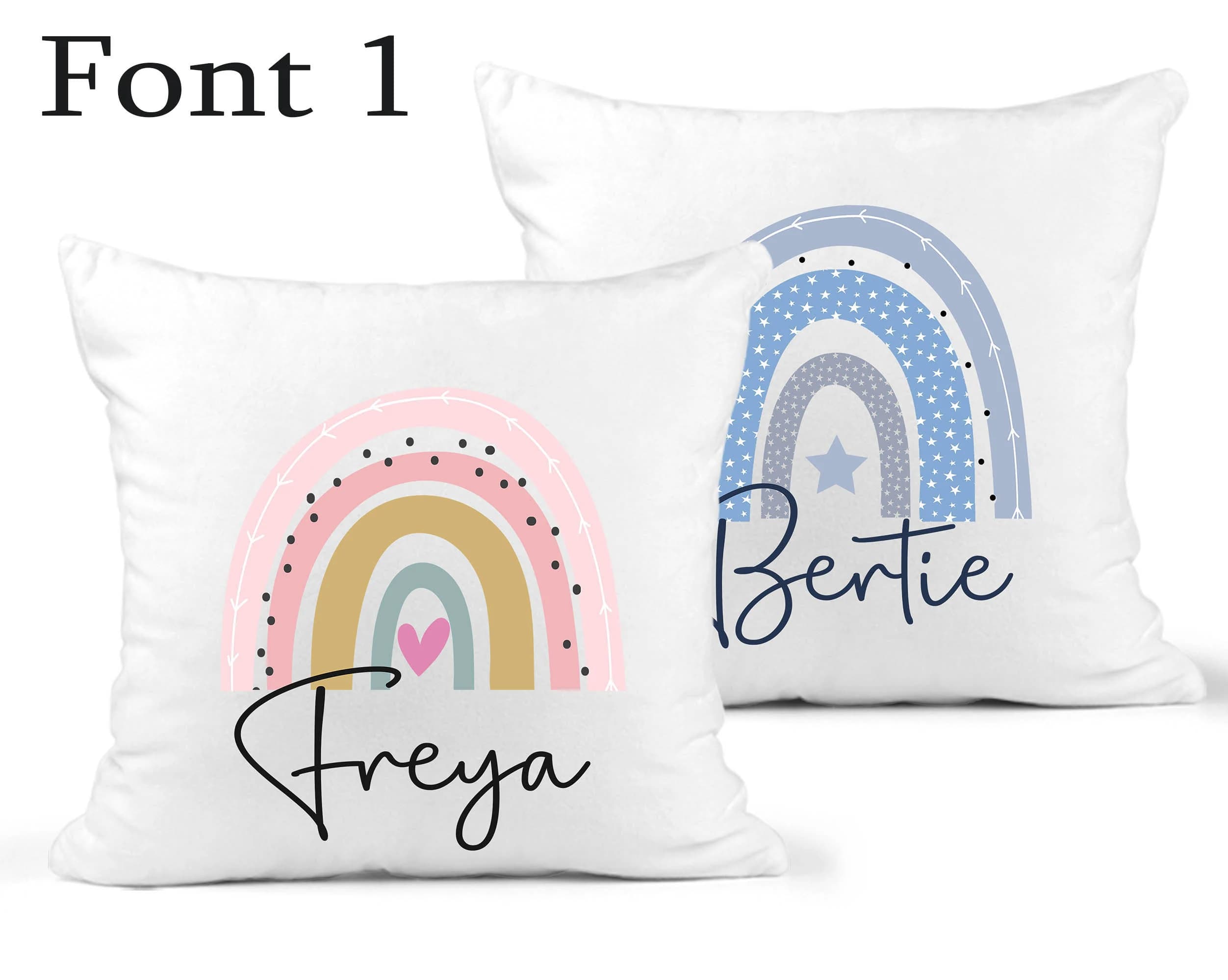 Personalised Rainbow Cushion, Girls Bedroom Decor - image 2