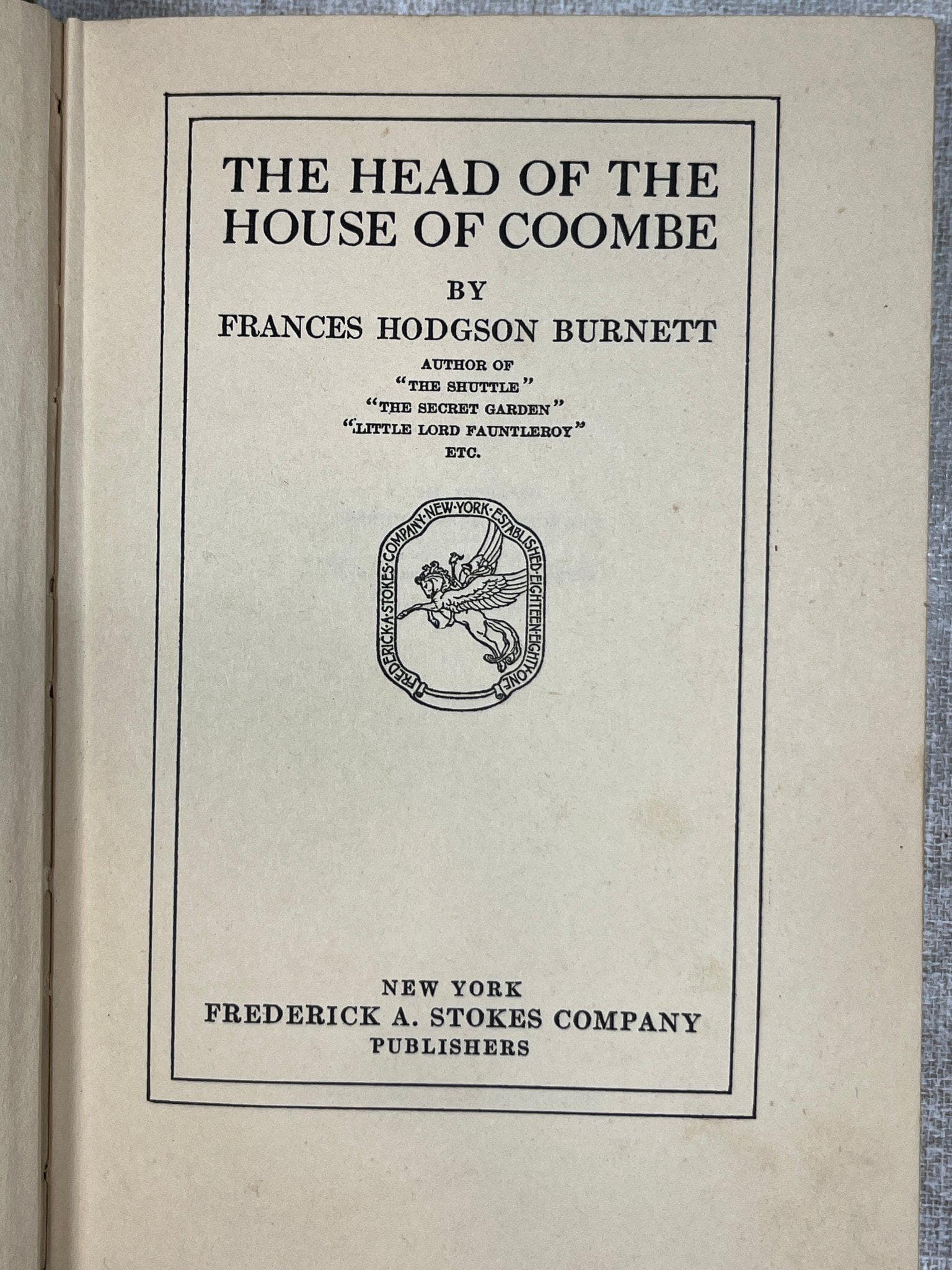 Title page of The Head Of The House Of Coombe