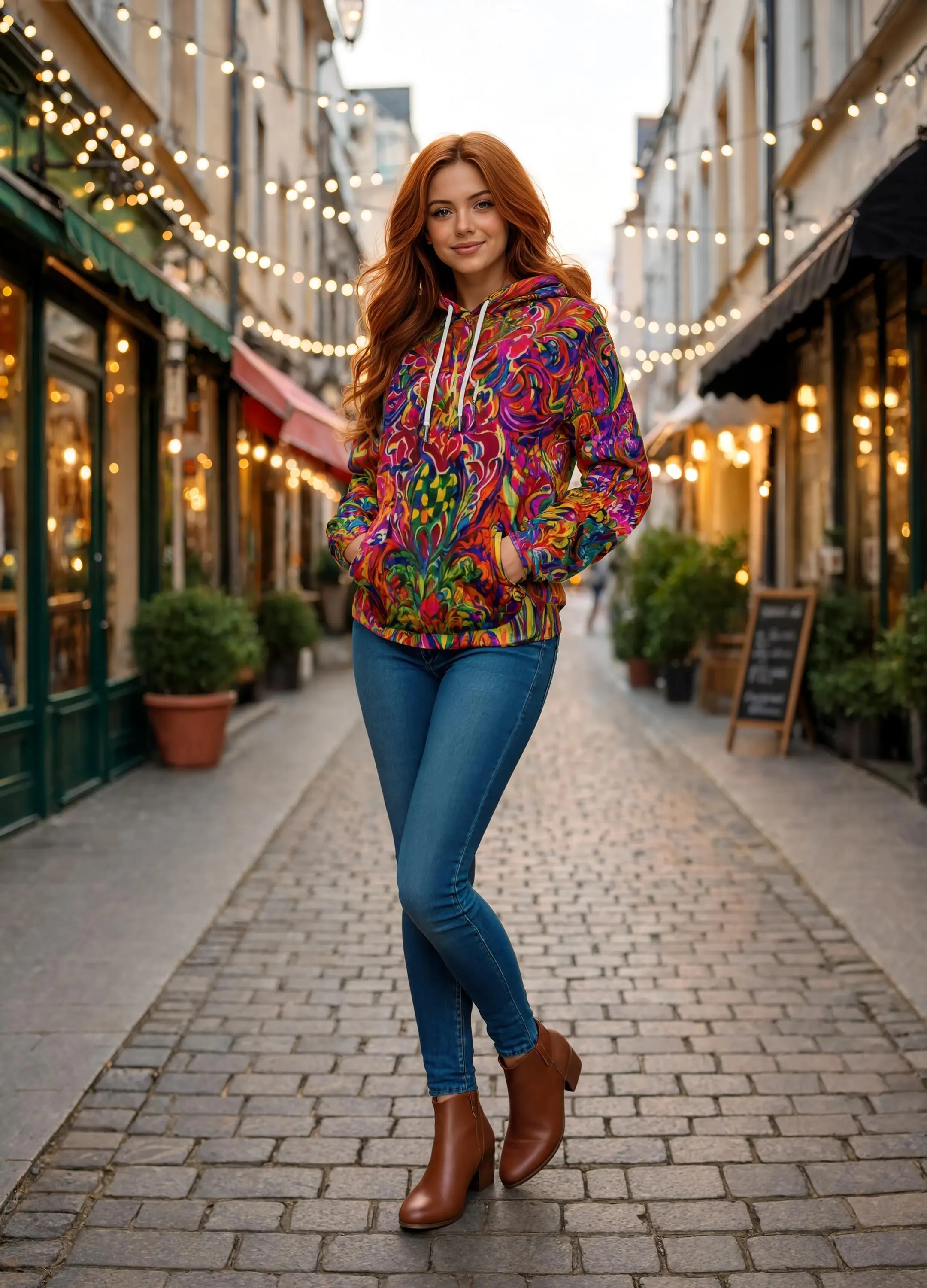 Women's Graphic Hoodie Magenta Feather Carnavali