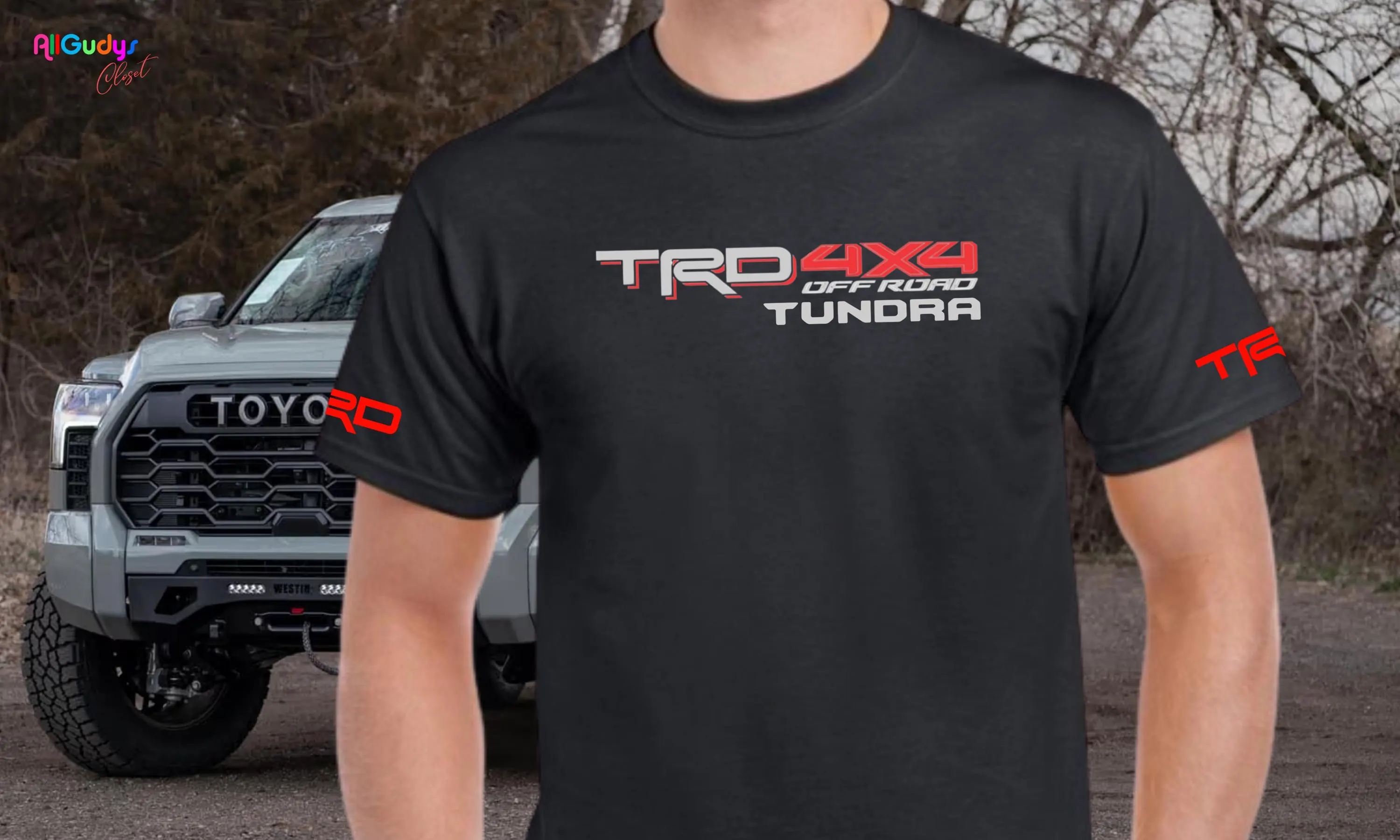 Tundra TRD 4x4 Off Road T-Shirt TRD on both sleeves for Toyota Tundra on Gildan soft fabric shirts, Tundra TRD Christmas present gift