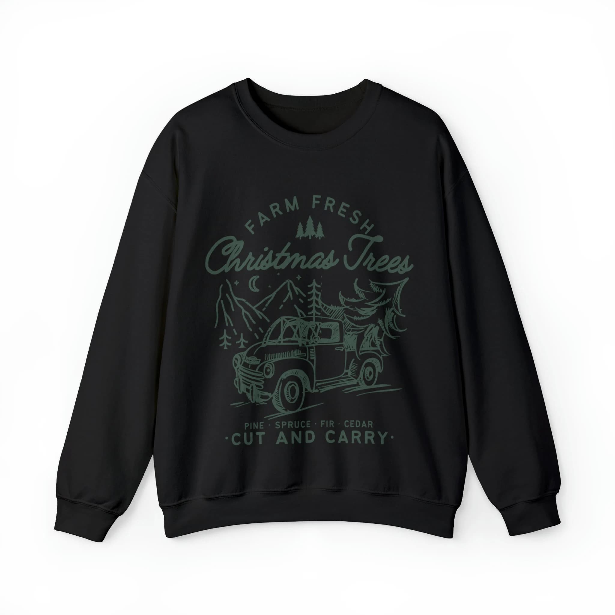 Farm Fresh Christmas Trees Sweatshirt, Christmas Unisex Crewneck Sweatshirt, Pine Spruce Fir, Xmas gift, Christmas present, Christmas gift - image 3